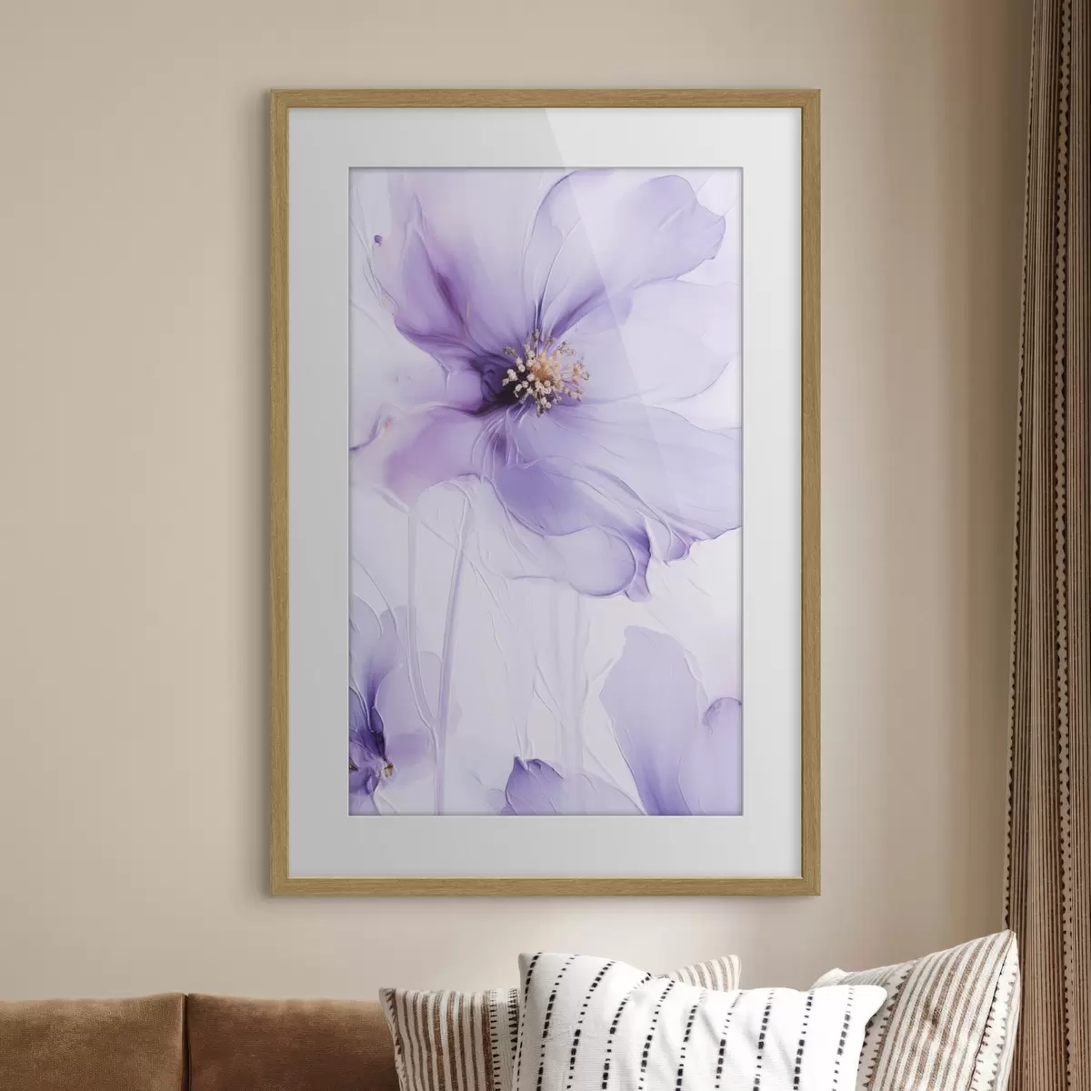 Affiche Des fleurs délicates aux détails raffinés, sur un fond blanc texturé f49761