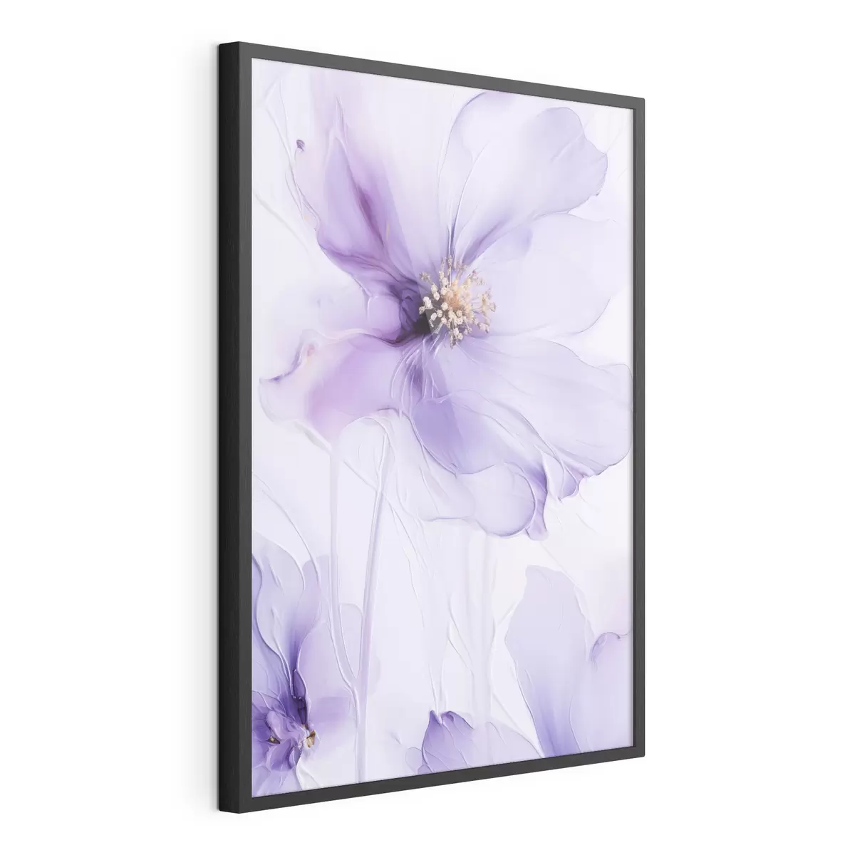 Affiche Des fleurs délicates aux détails raffinés, sur un fond blanc texturé f49761