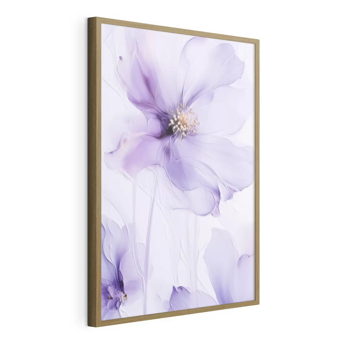Affiche Des fleurs délicates aux détails raffinés, sur un fond blanc texturé f49761