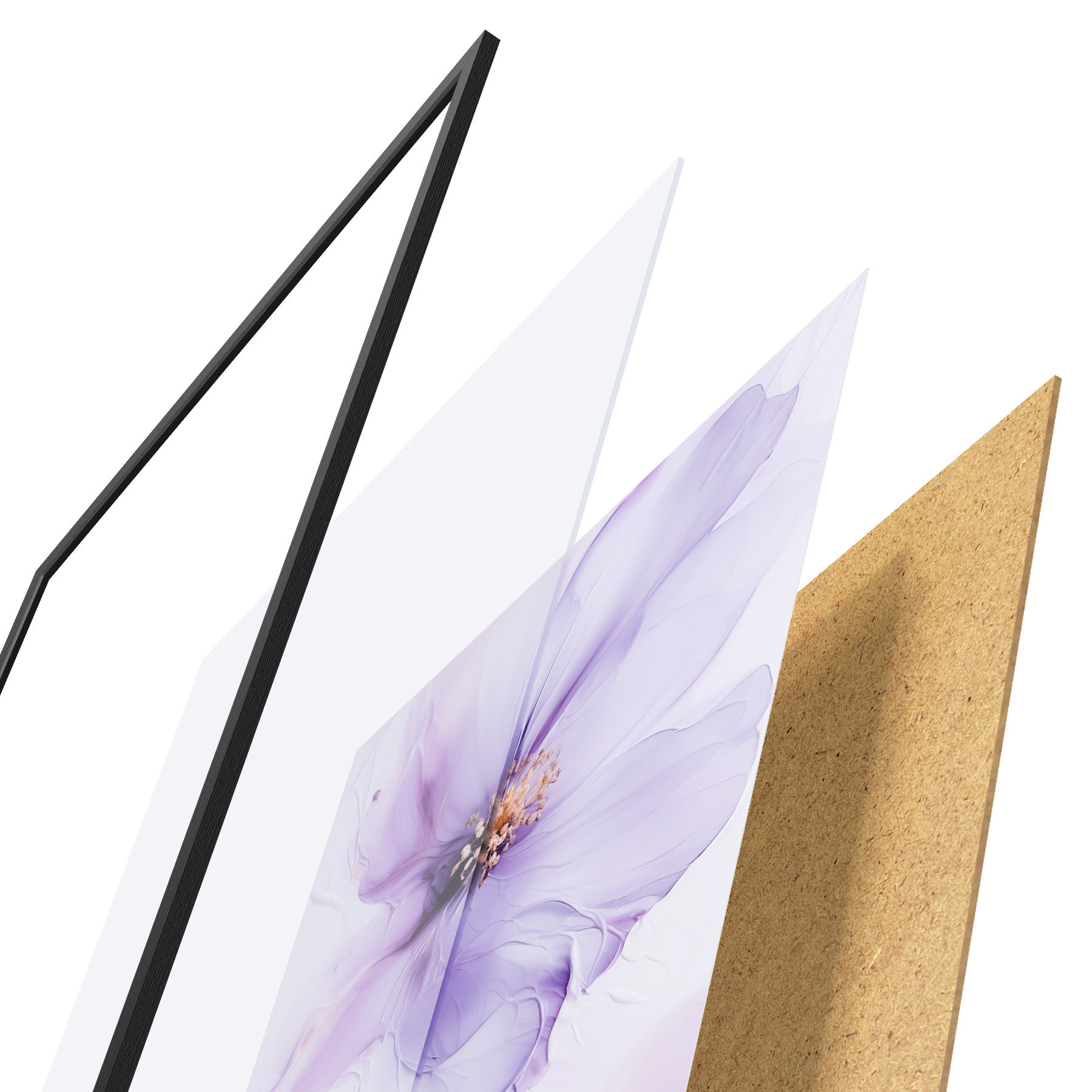 Affiche Des fleurs délicates aux détails raffinés, sur un fond blanc texturé f49761