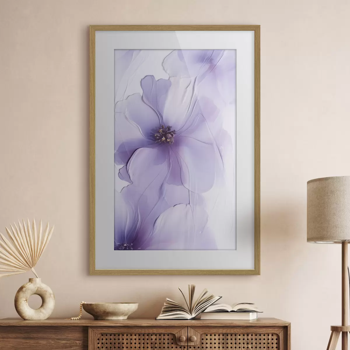 Affiche Des fleurs délicates aux détails raffinés, sur un fond blanc texturé f49762