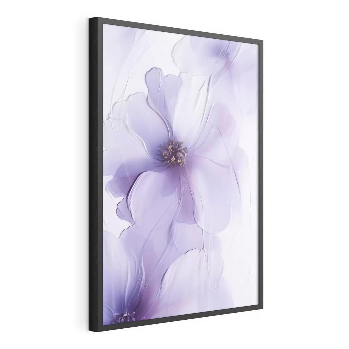 Affiche Des fleurs délicates aux détails raffinés, sur un fond blanc texturé f49762