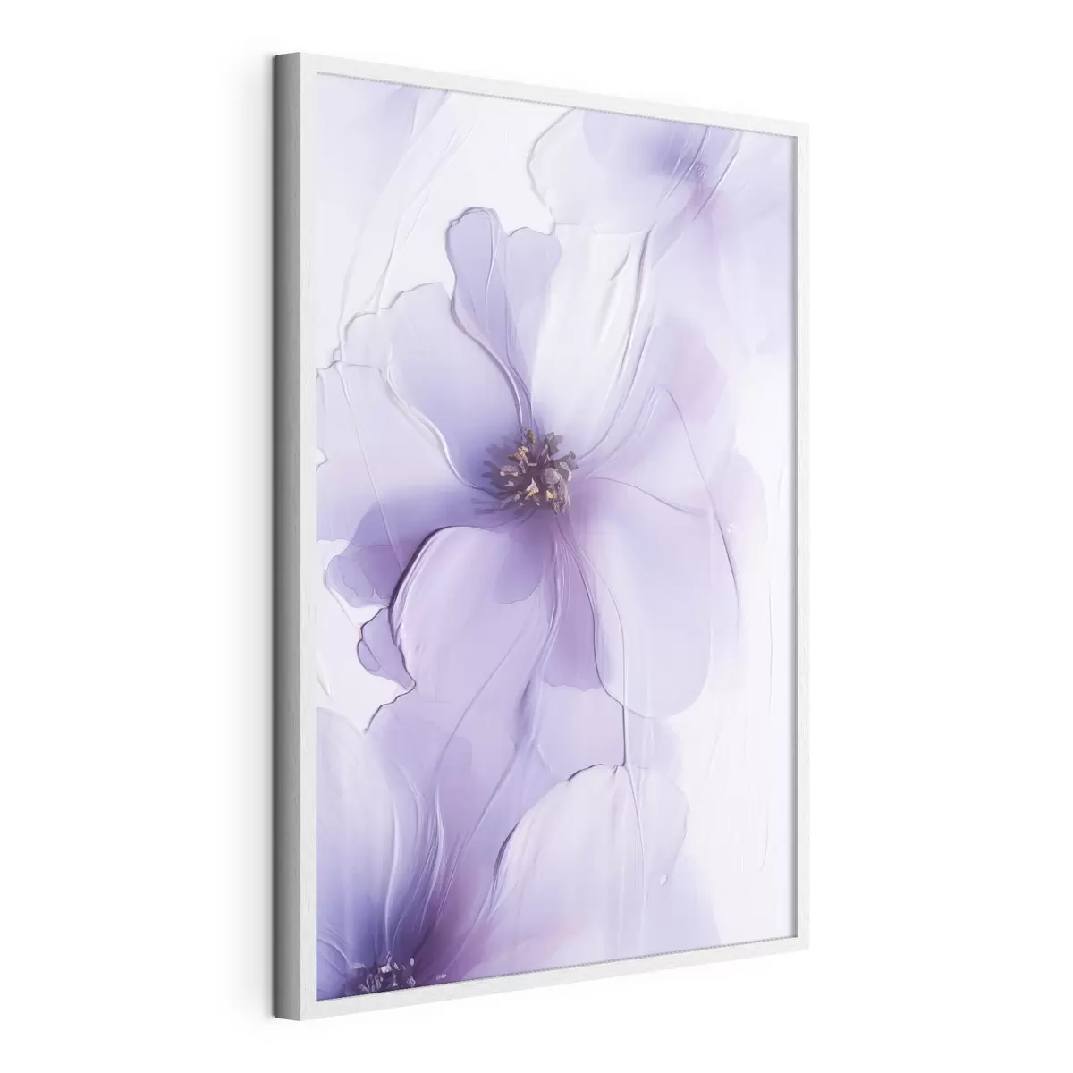 Affiche Des fleurs délicates aux détails raffinés, sur un fond blanc texturé f49762
