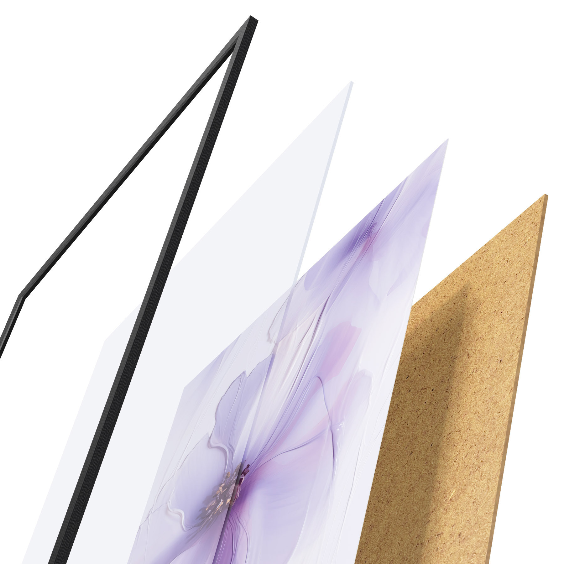 Affiche Des fleurs délicates aux détails raffinés, sur un fond blanc texturé f49762