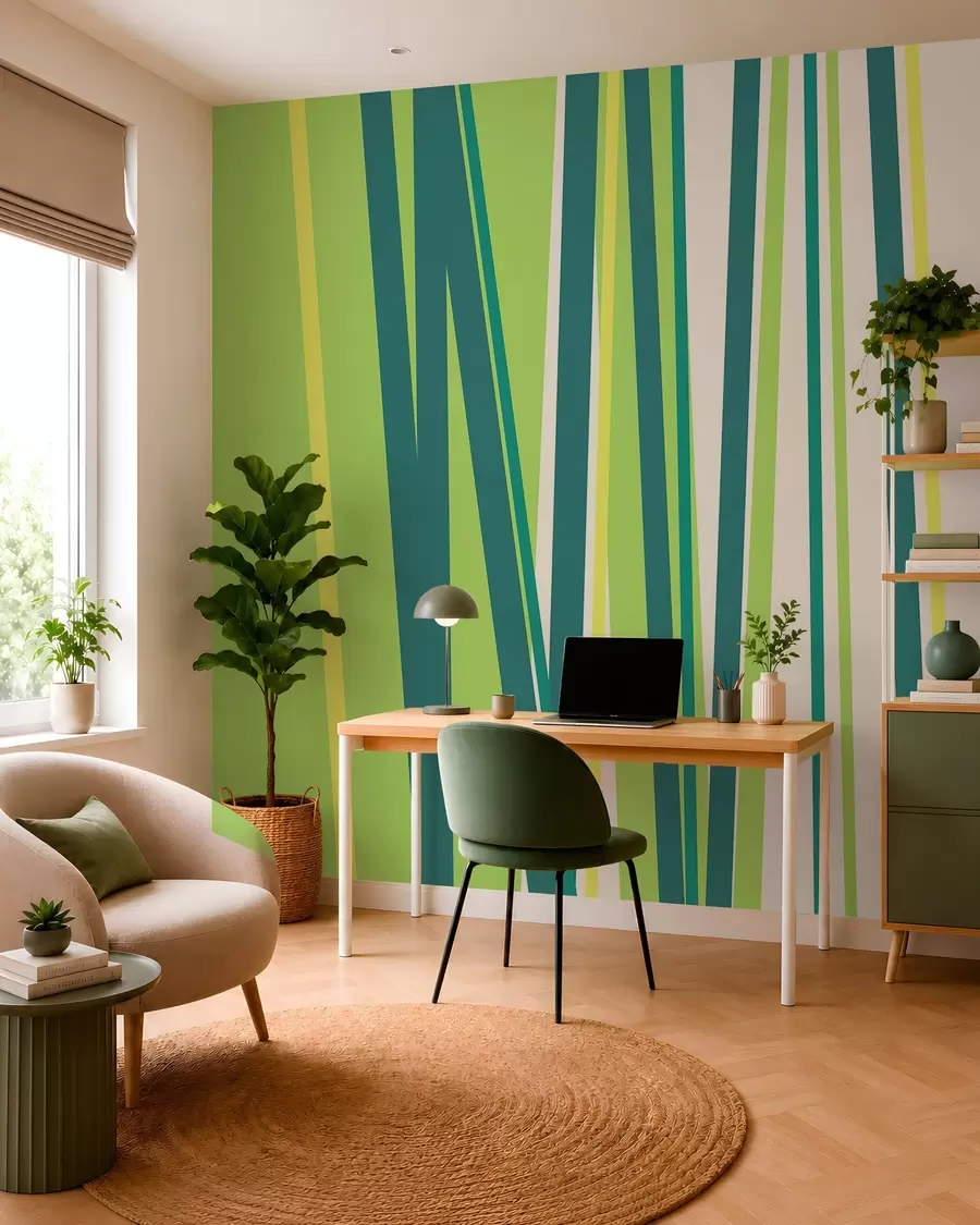 Fotobehang een levendige, abstracte streep w05749
