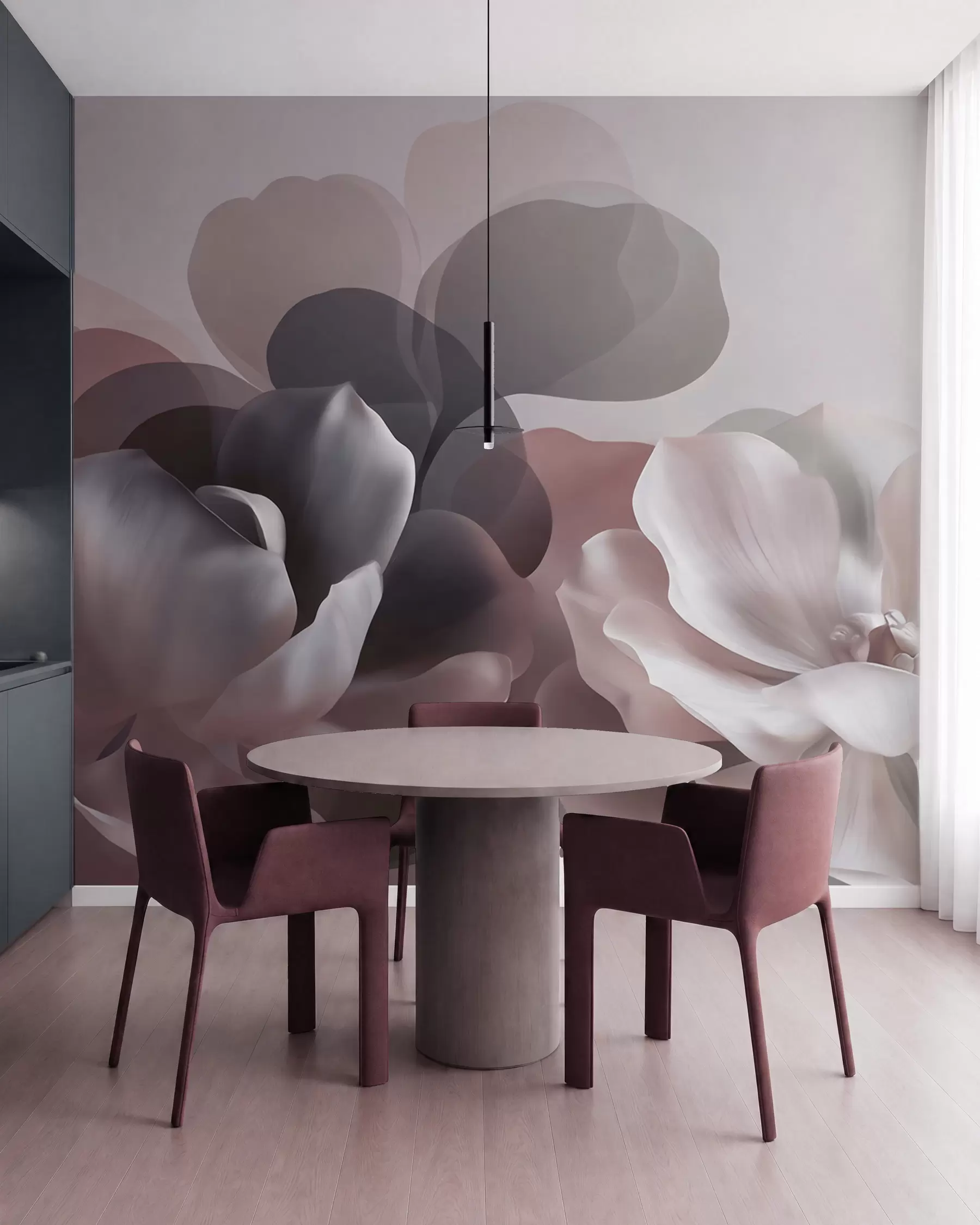 Papier peint photo Composition florale abstraite représentant un magnolia w09930