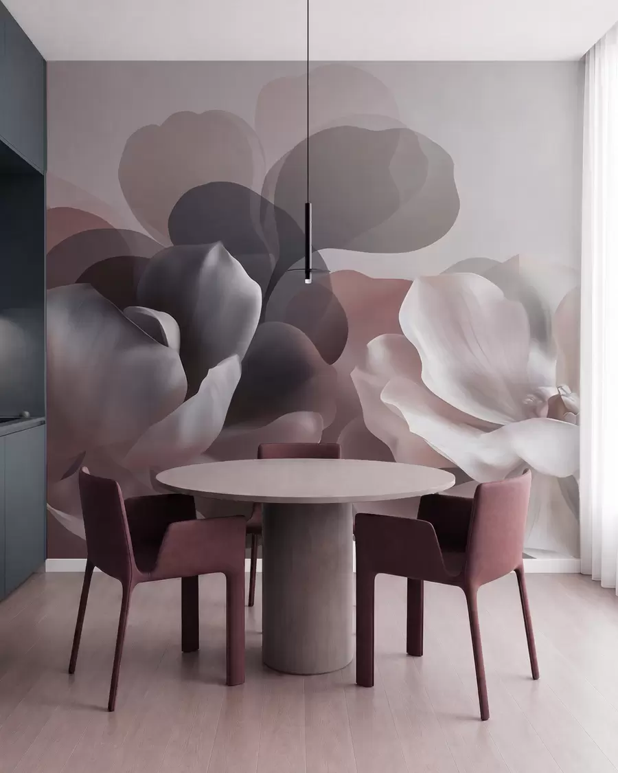Papier peint photo Composition florale abstraite représentant un magnolia w09930