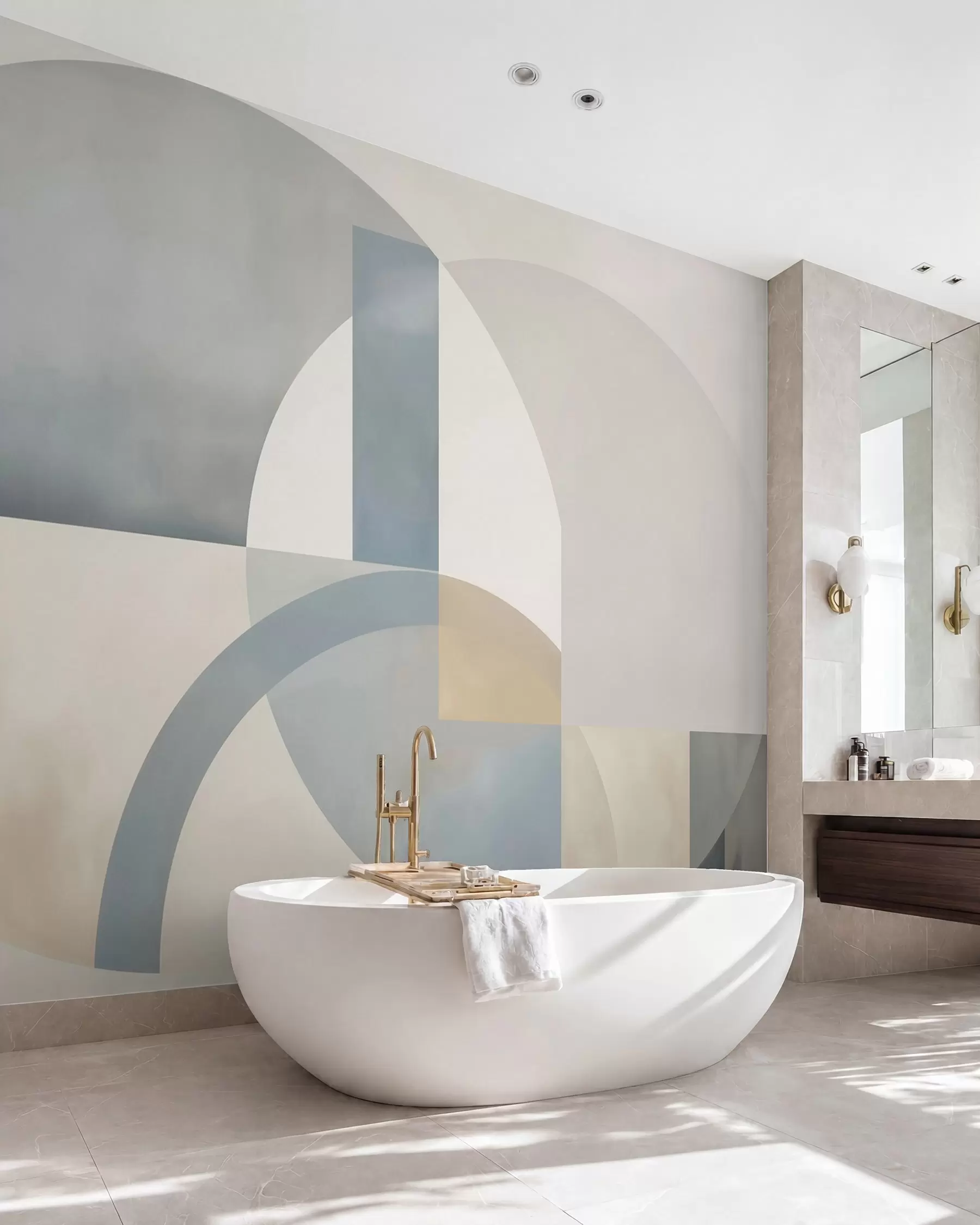 Fotobehang Geometrische abstractie met imitatie van textuur w05778