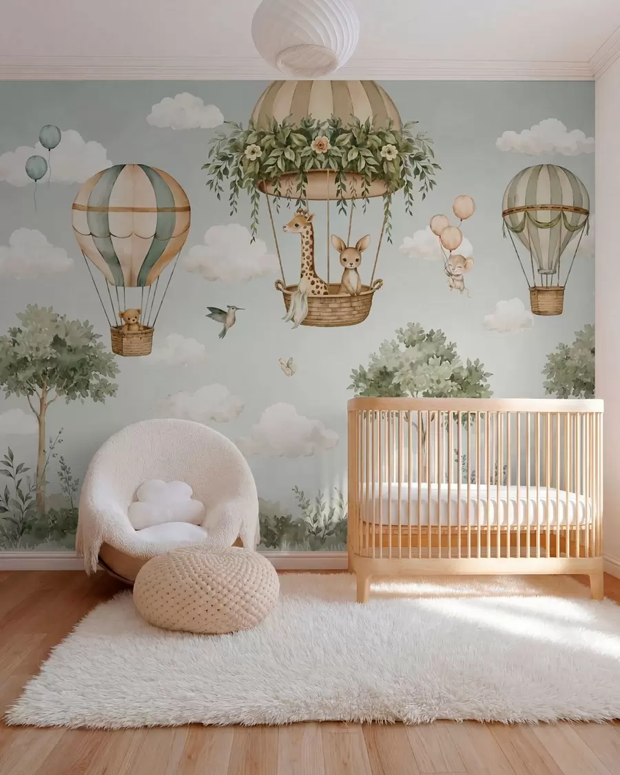 Papier peint photo Aventures en montgolfière w05738