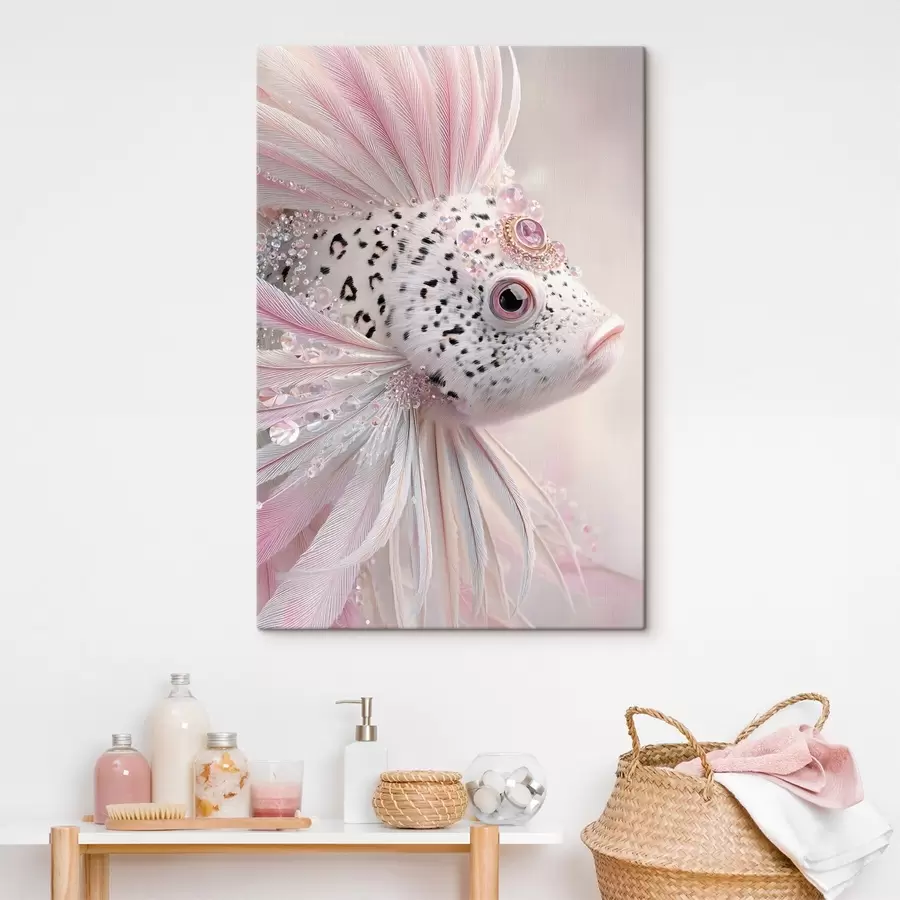  Peintures Un poisson rose et surréaliste orné de décorations s49871