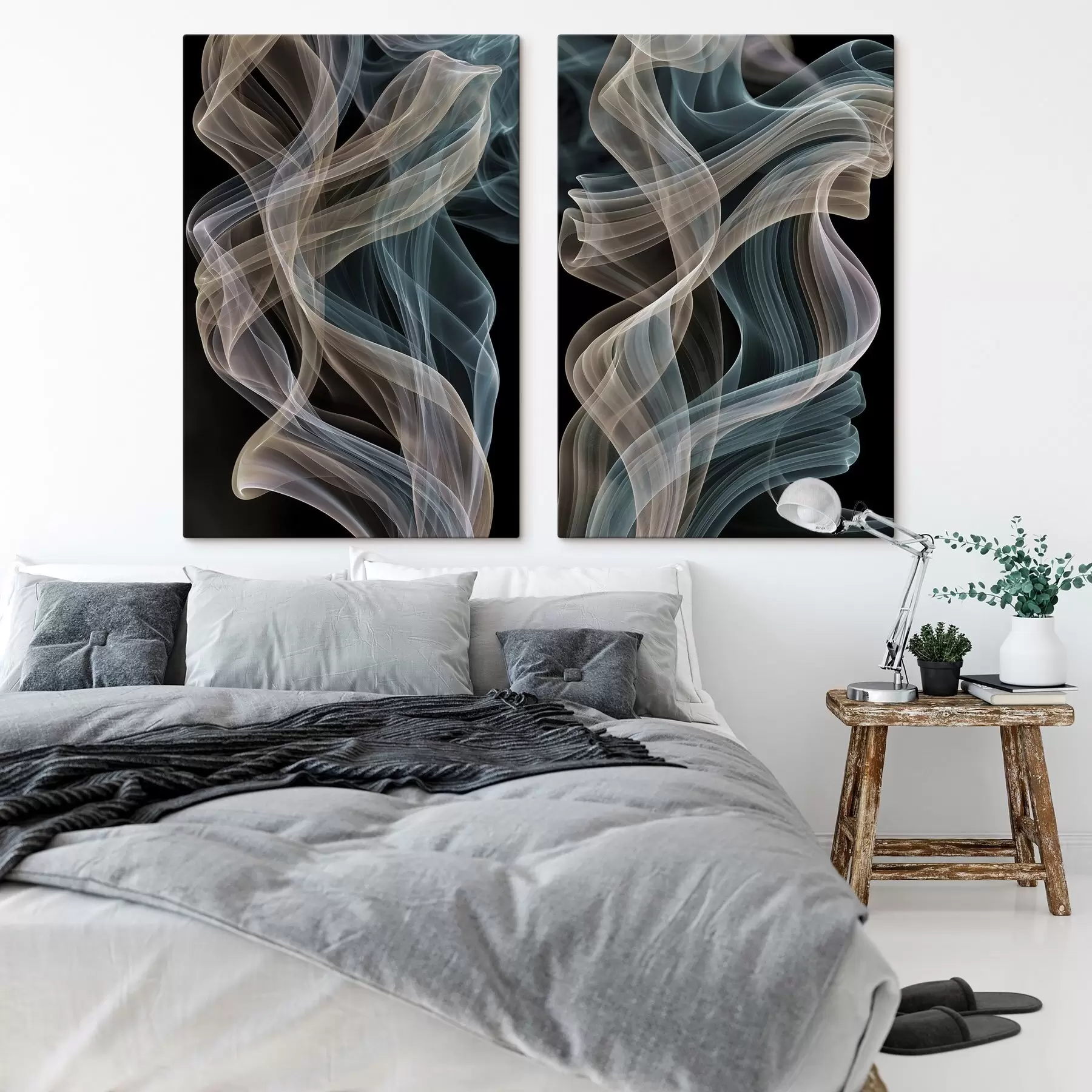  Peintures Des volutes de fumée colorées se dessinent sur un fond sombre m30719
