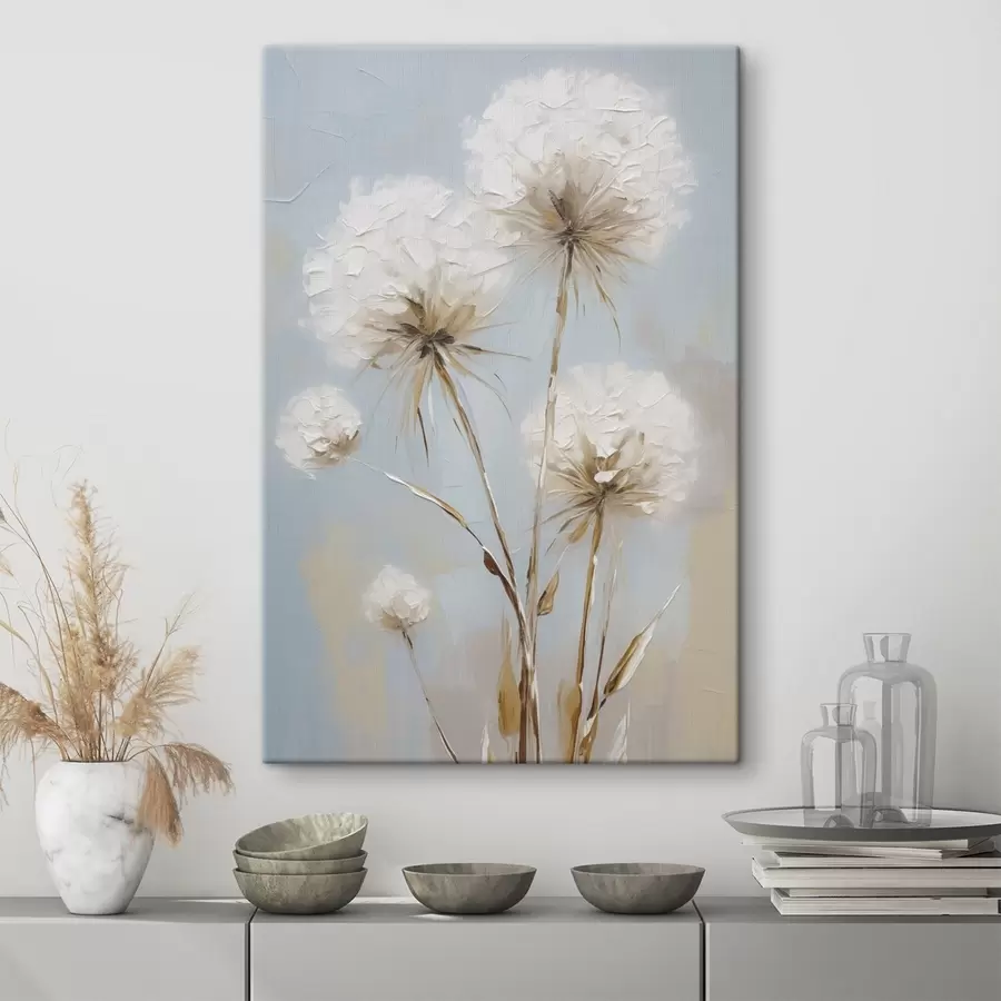  Schilderijen Schilderij in imitatietechniek van paardenbloemen s49895