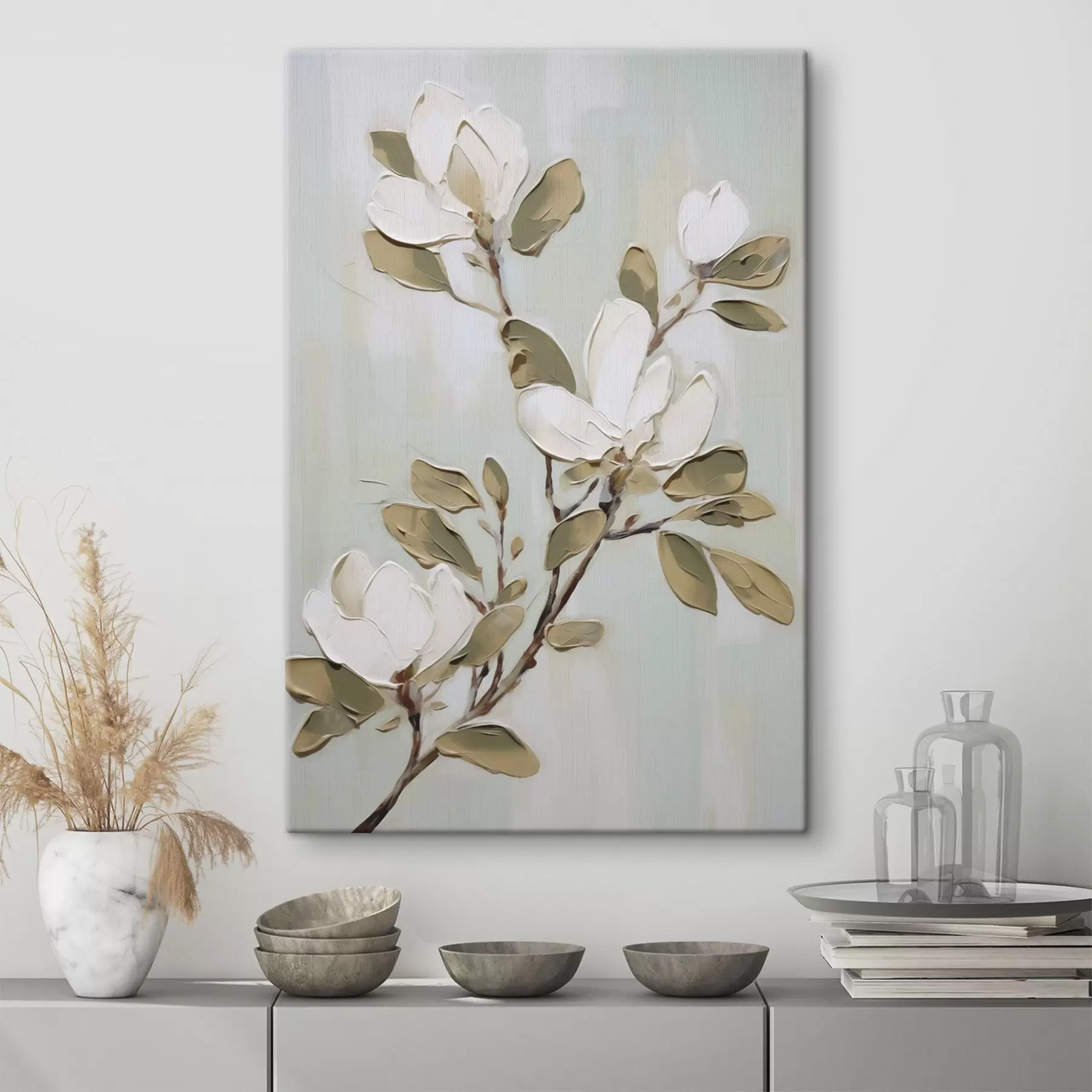  Peintures Une branche de fleurs de magnolia, reproduction d'un tableau s49902
