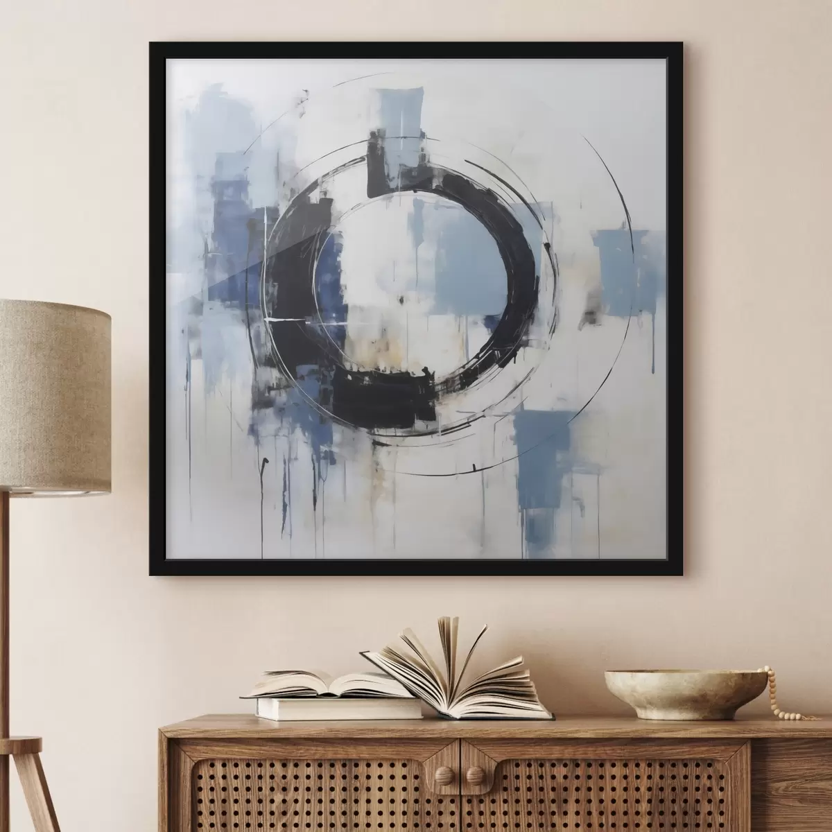 Affiche Composition abstraite avec un motif circulaire, imitation de peinture f49899
