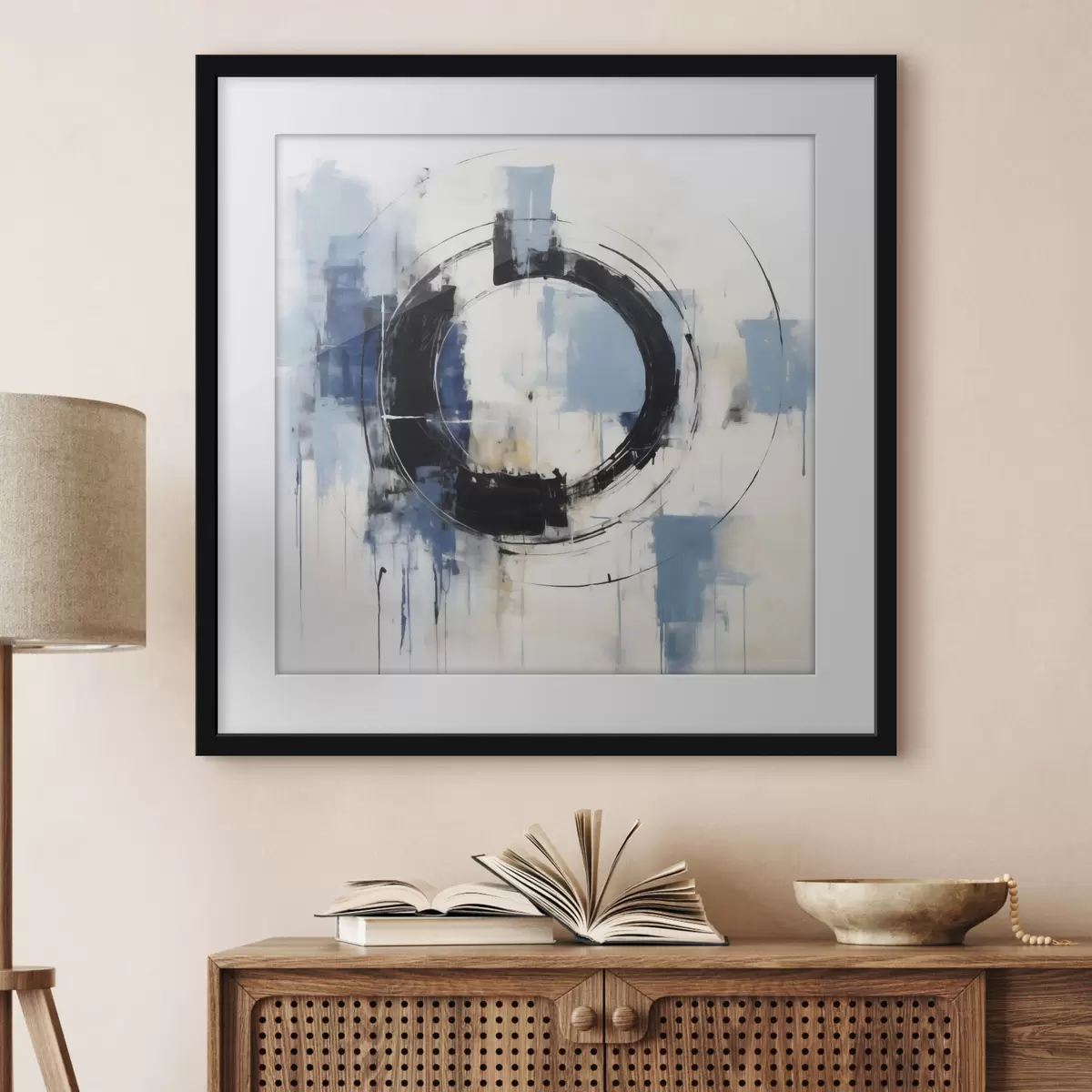 Affiche Composition abstraite avec un motif circulaire, imitation de peinture f49899