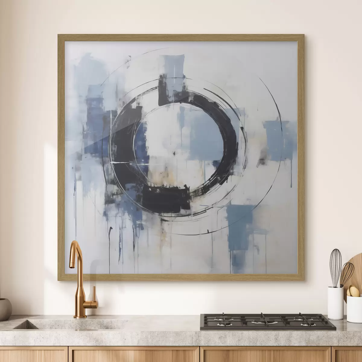 Affiche Composition abstraite avec un motif circulaire, imitation de peinture f49899