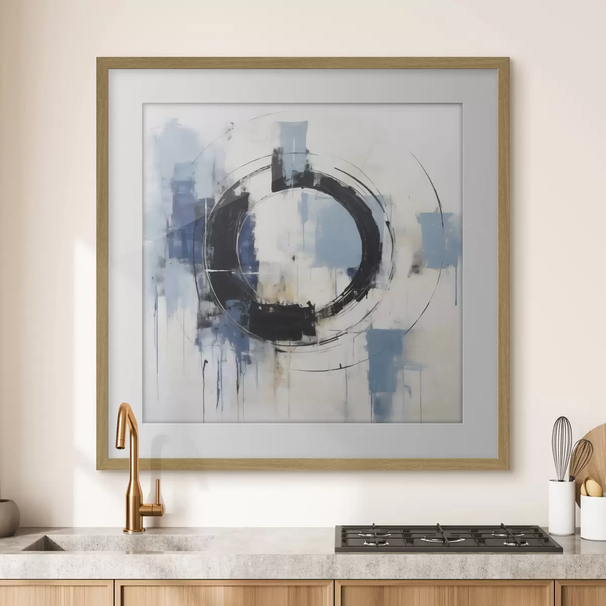 Affiche Composition abstraite avec un motif circulaire, imitation de peinture f49899