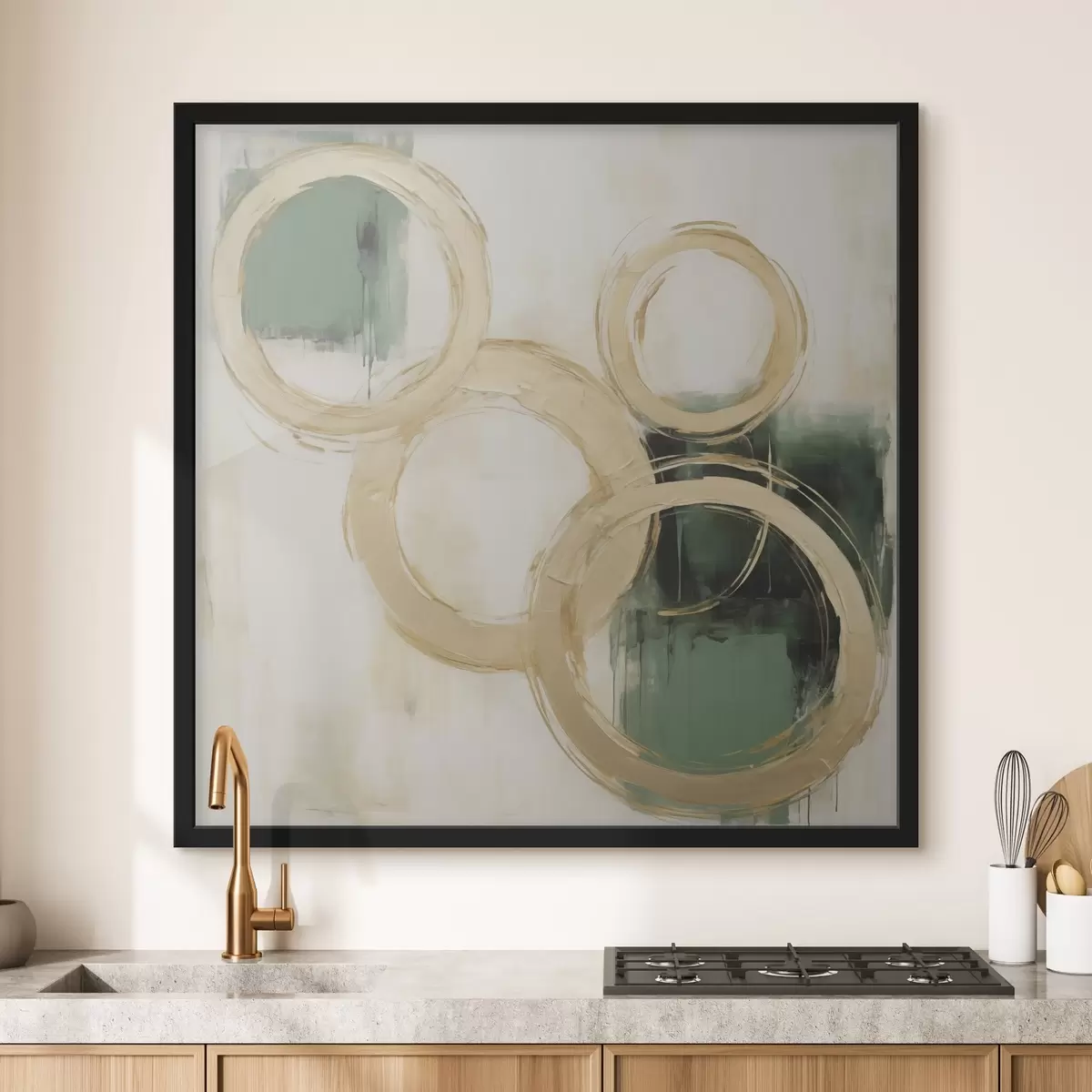 Affiche Cercles abstraits, imitation de la peinture f49907