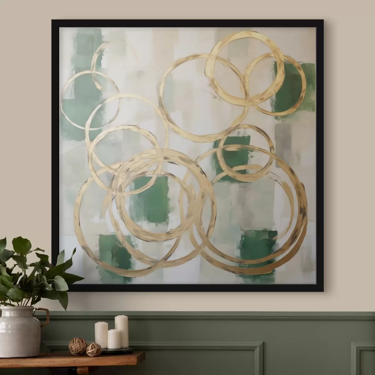 Affiche Cercles abstraits, imitation de la peinture f49908