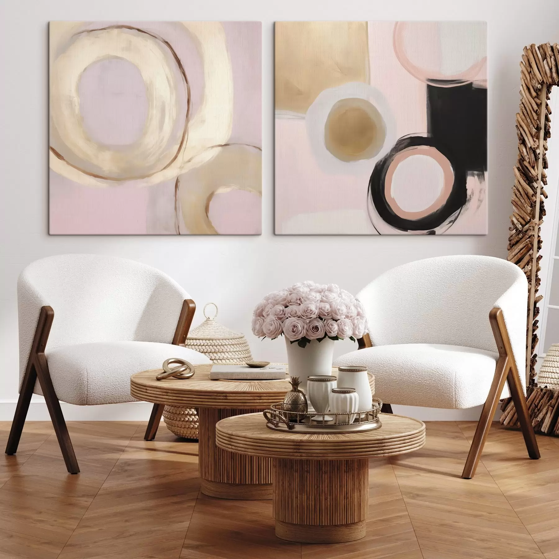  Schilderijen Abstracte cirkels, imitatie van schilderijen m30735