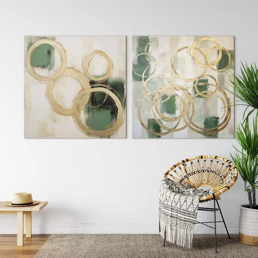 Fotobehang Abstracte cirkels, imitatie van schilderijen m30737