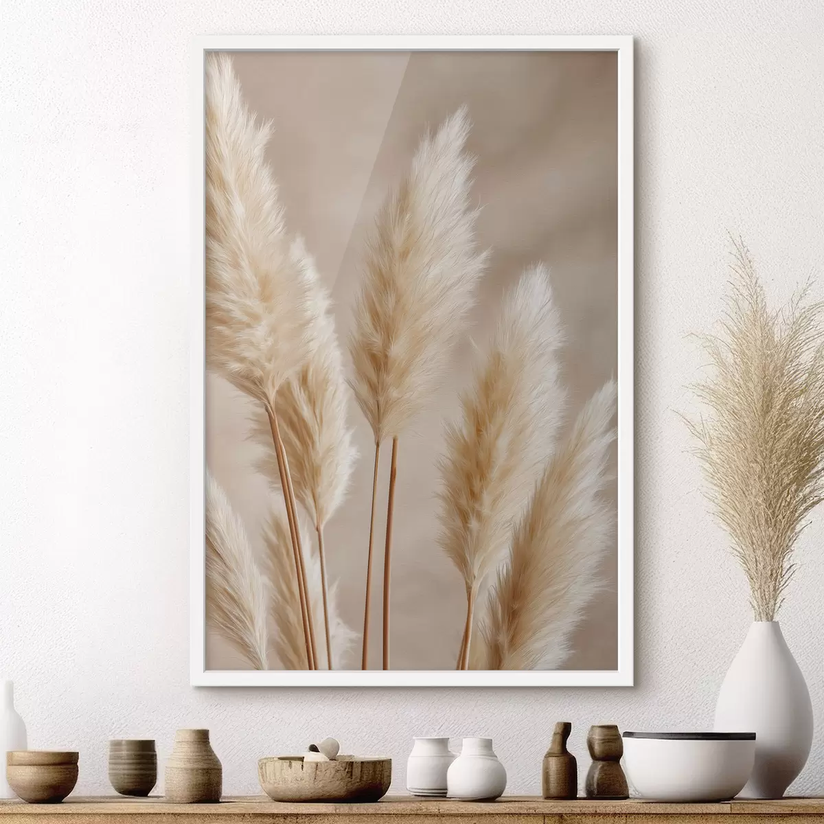 Affiche Épis de maïs et herbe de la pampa f49920
