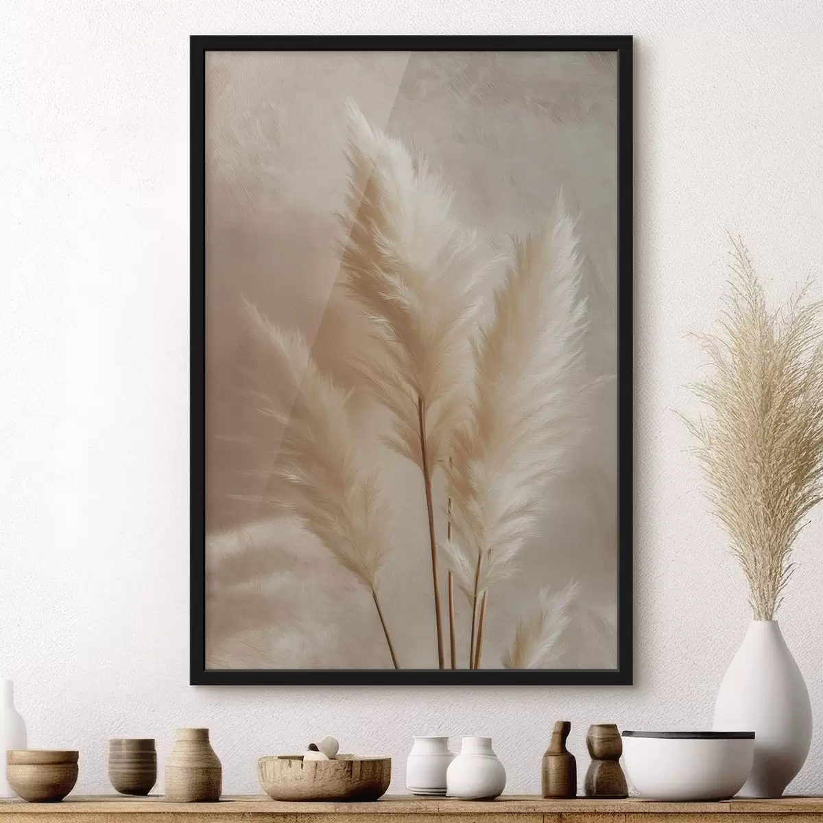 Affiche Épis de maïs et herbe de la pampa f49921