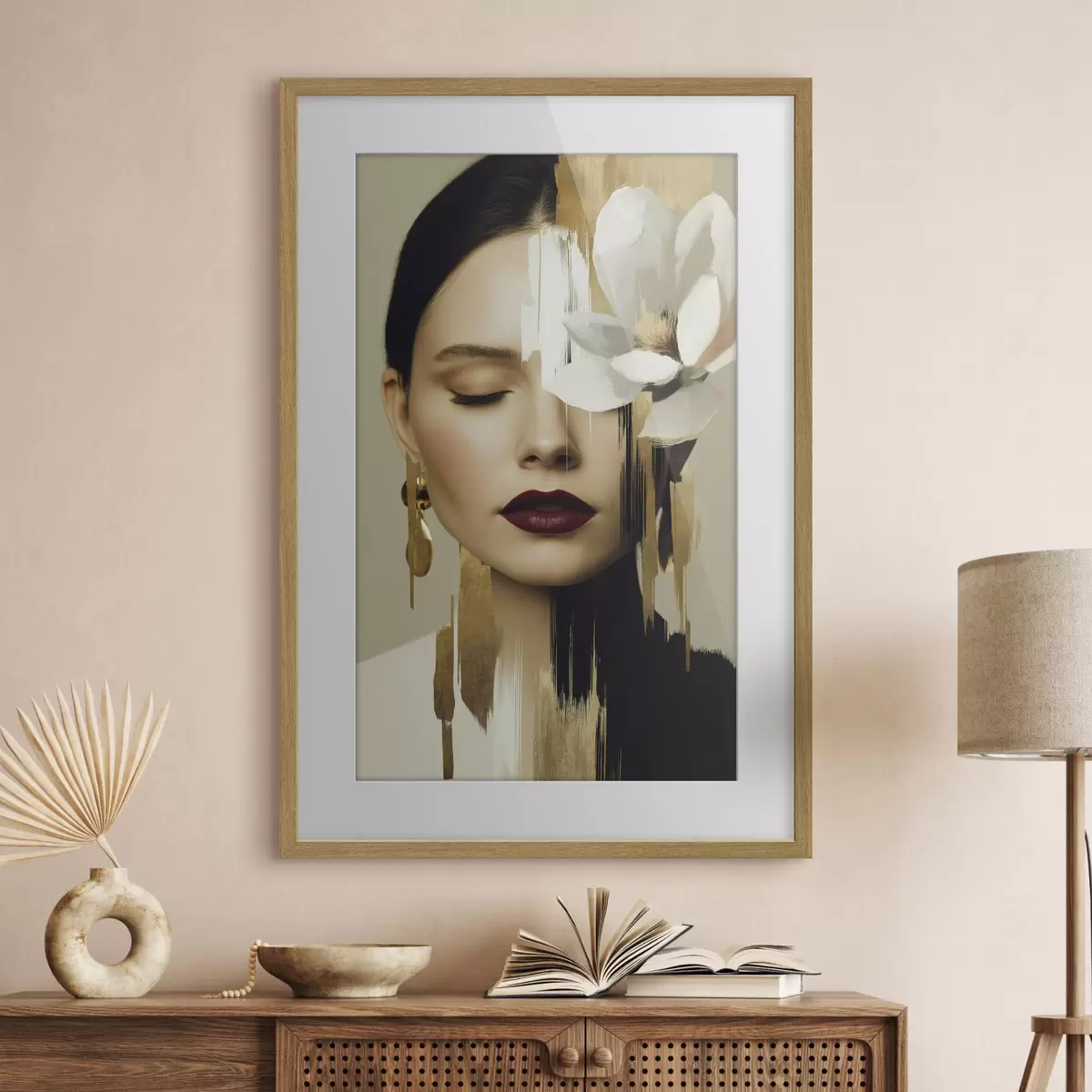 Affiche Une jeune fille avec une fleur dans les cheveux f49933