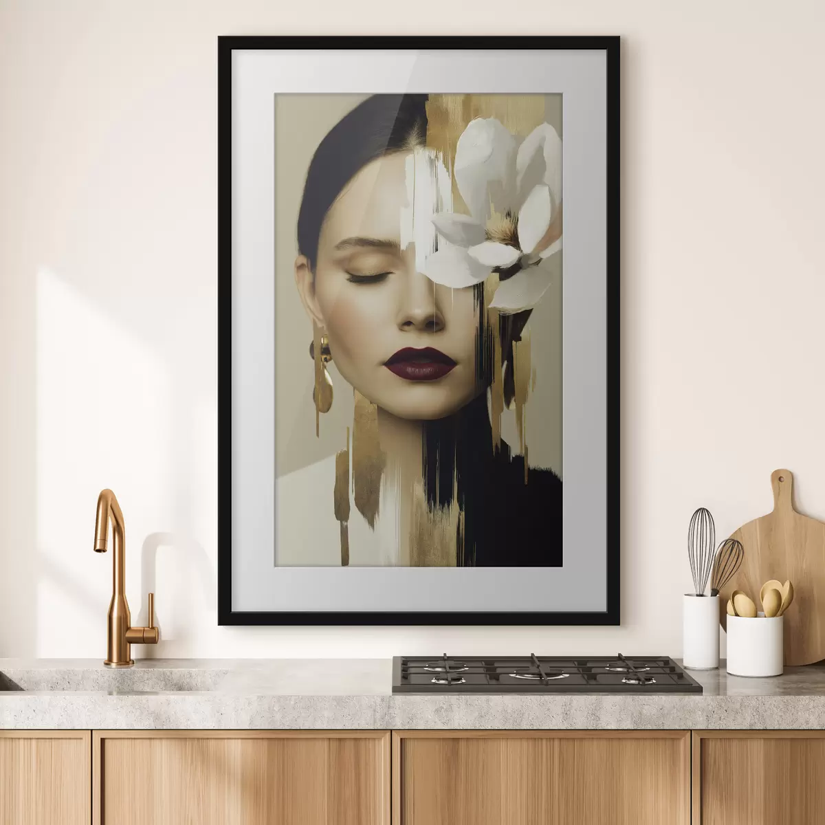 Affiche Une jeune fille avec une fleur dans les cheveux f49933