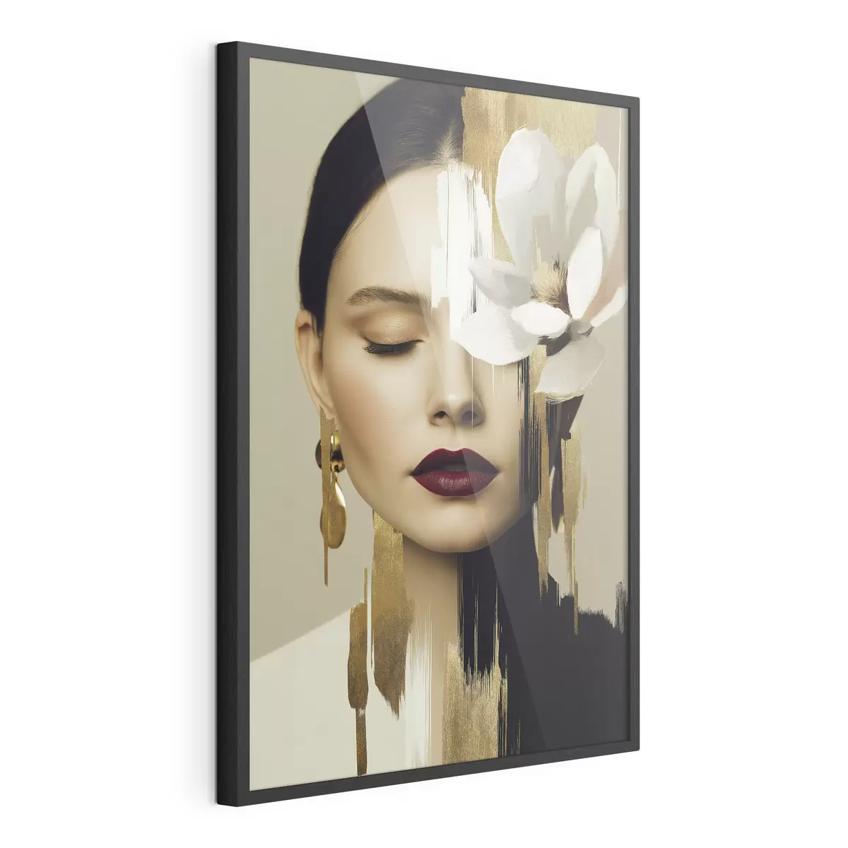 Affiche Une jeune fille avec une fleur dans les cheveux f49933