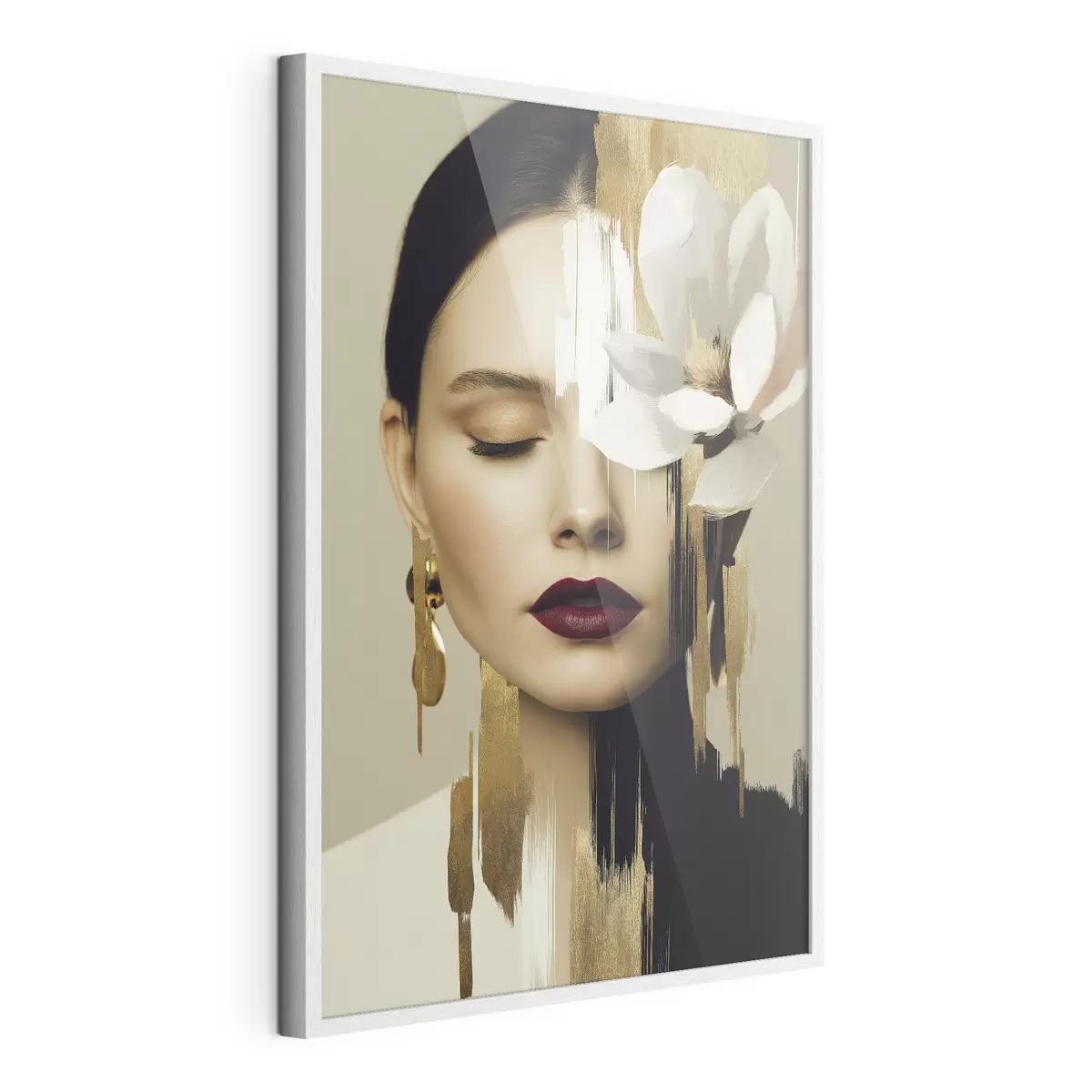 Affiche Une jeune fille avec une fleur dans les cheveux f49933