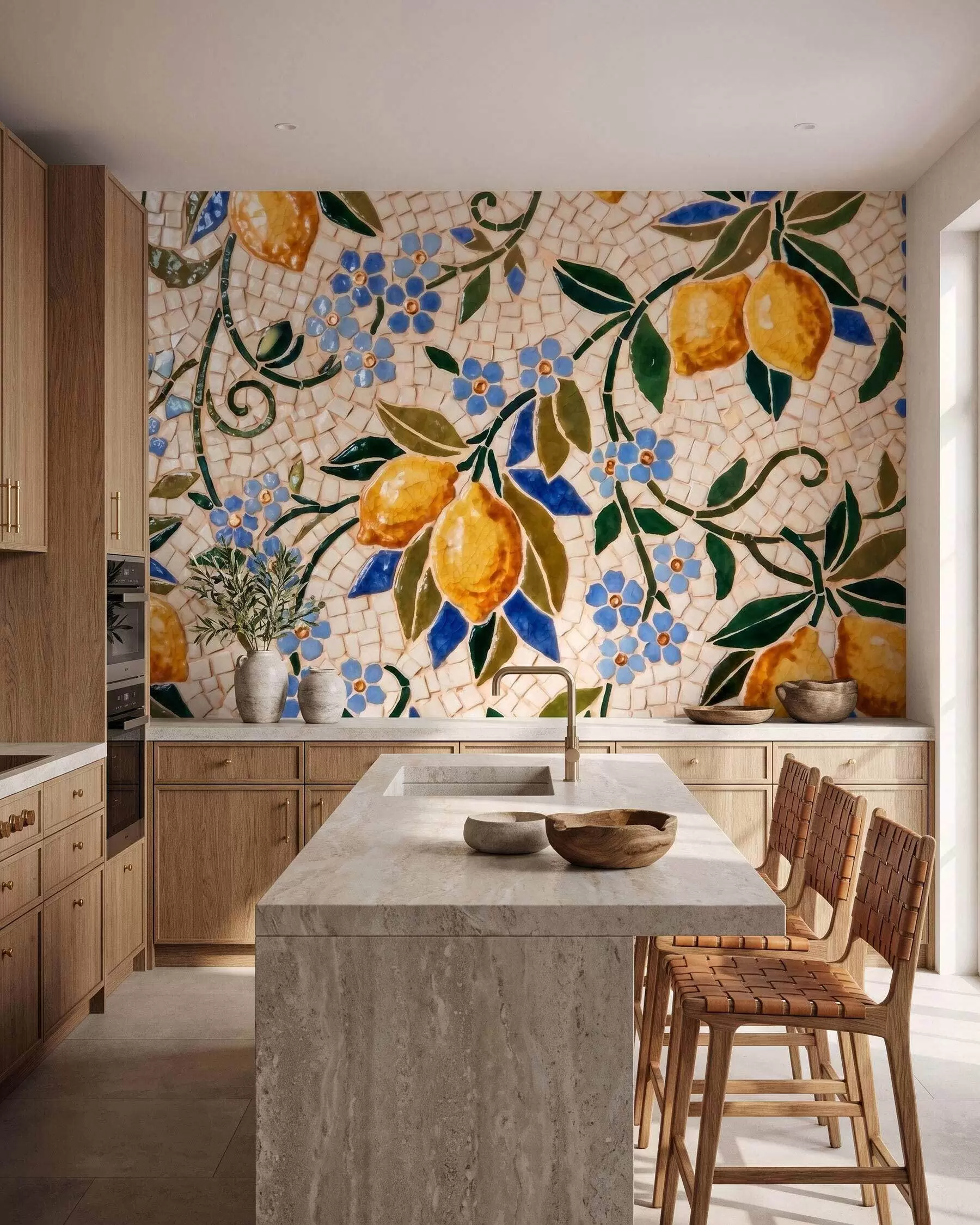Papier peint photo Mosaïque aux citrons w09948