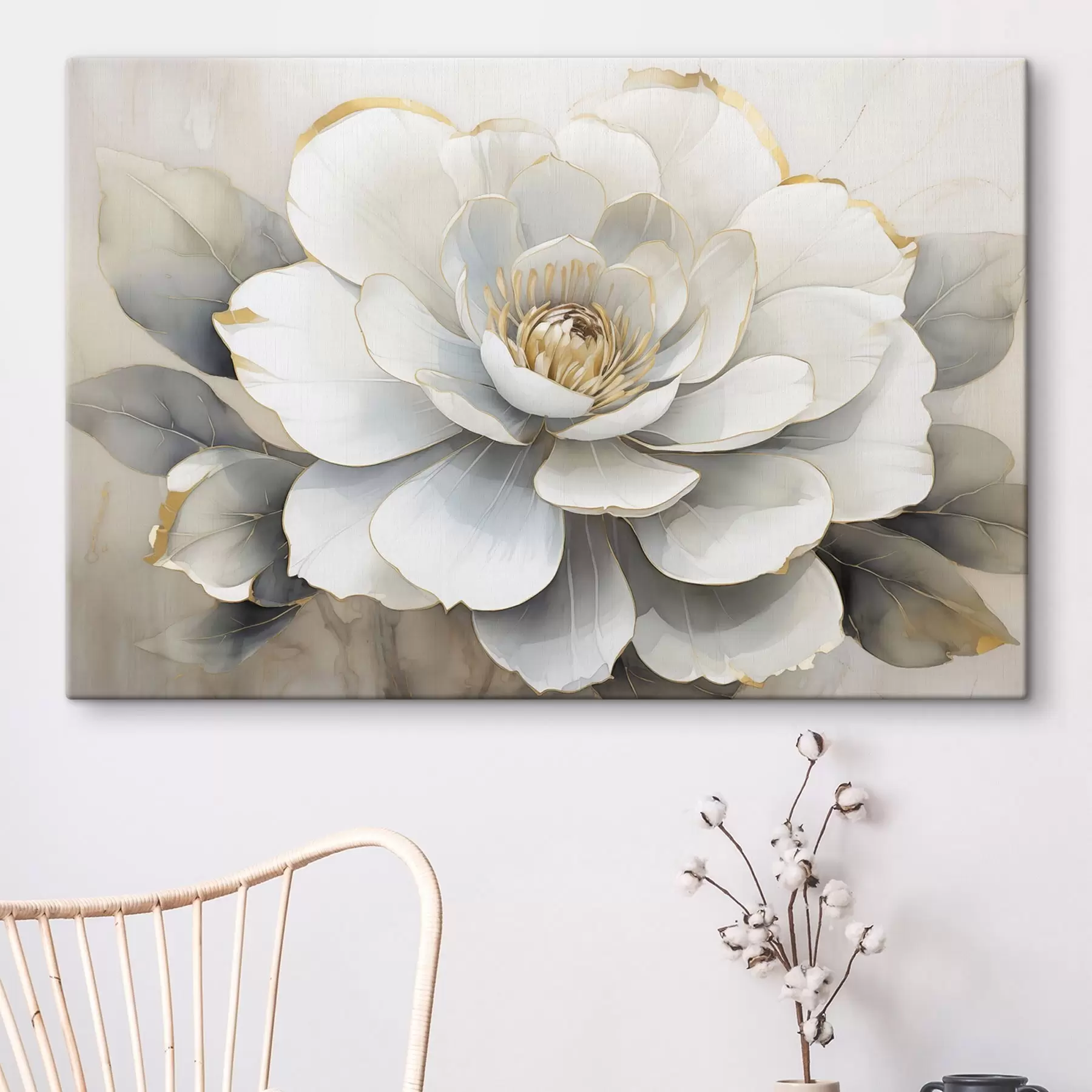  Peintures Pivoine blanche s50025