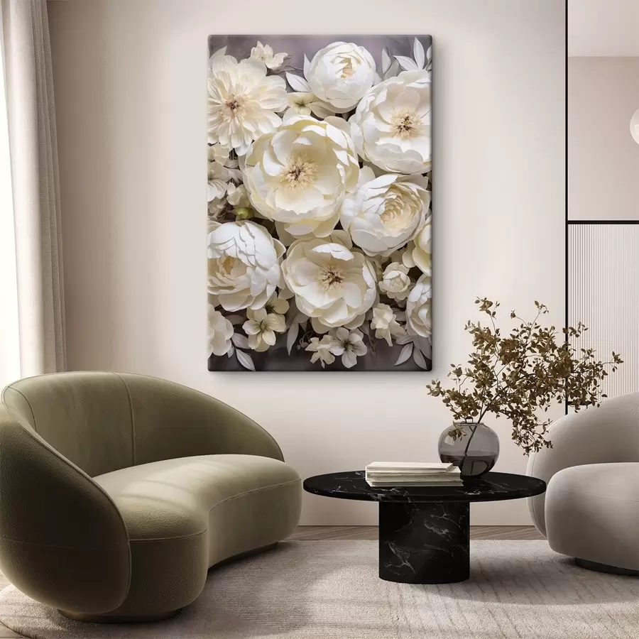  Peintures Pivoines blanches s50034