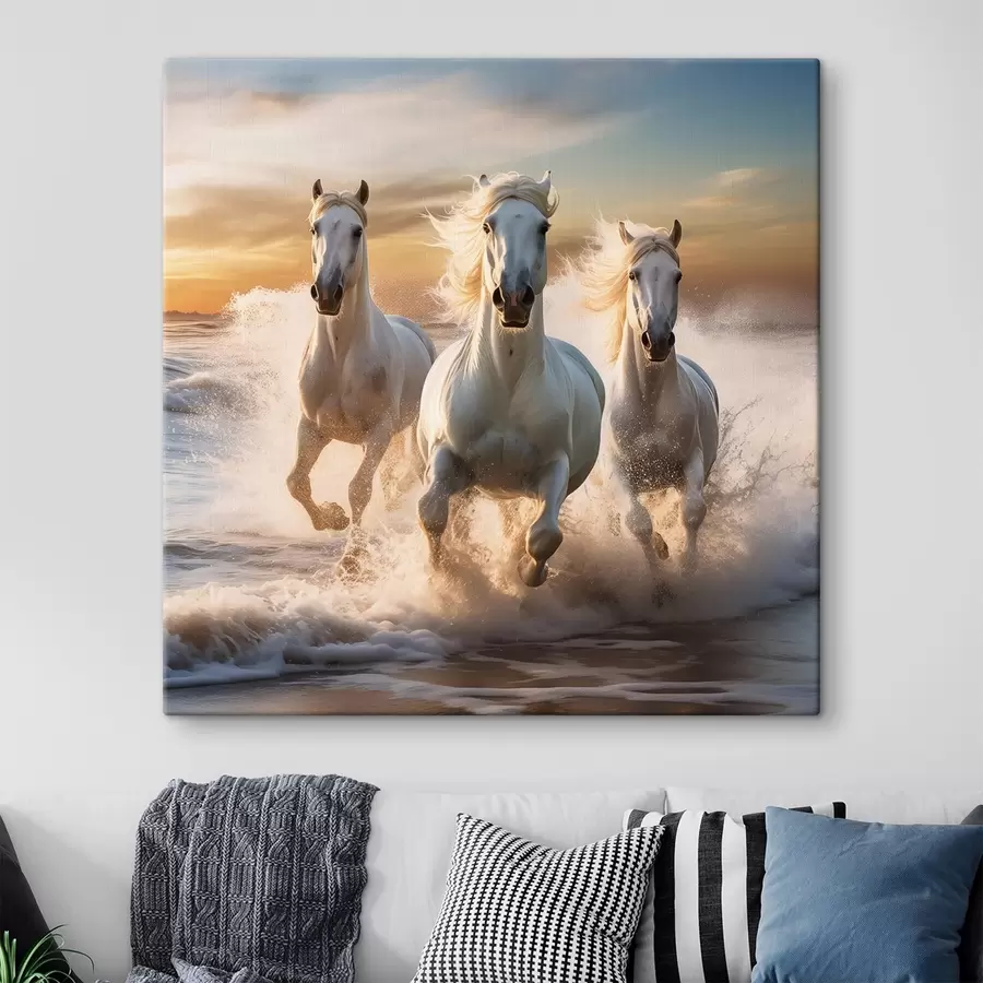  Peintures Des chevaux sur le rivage s50037