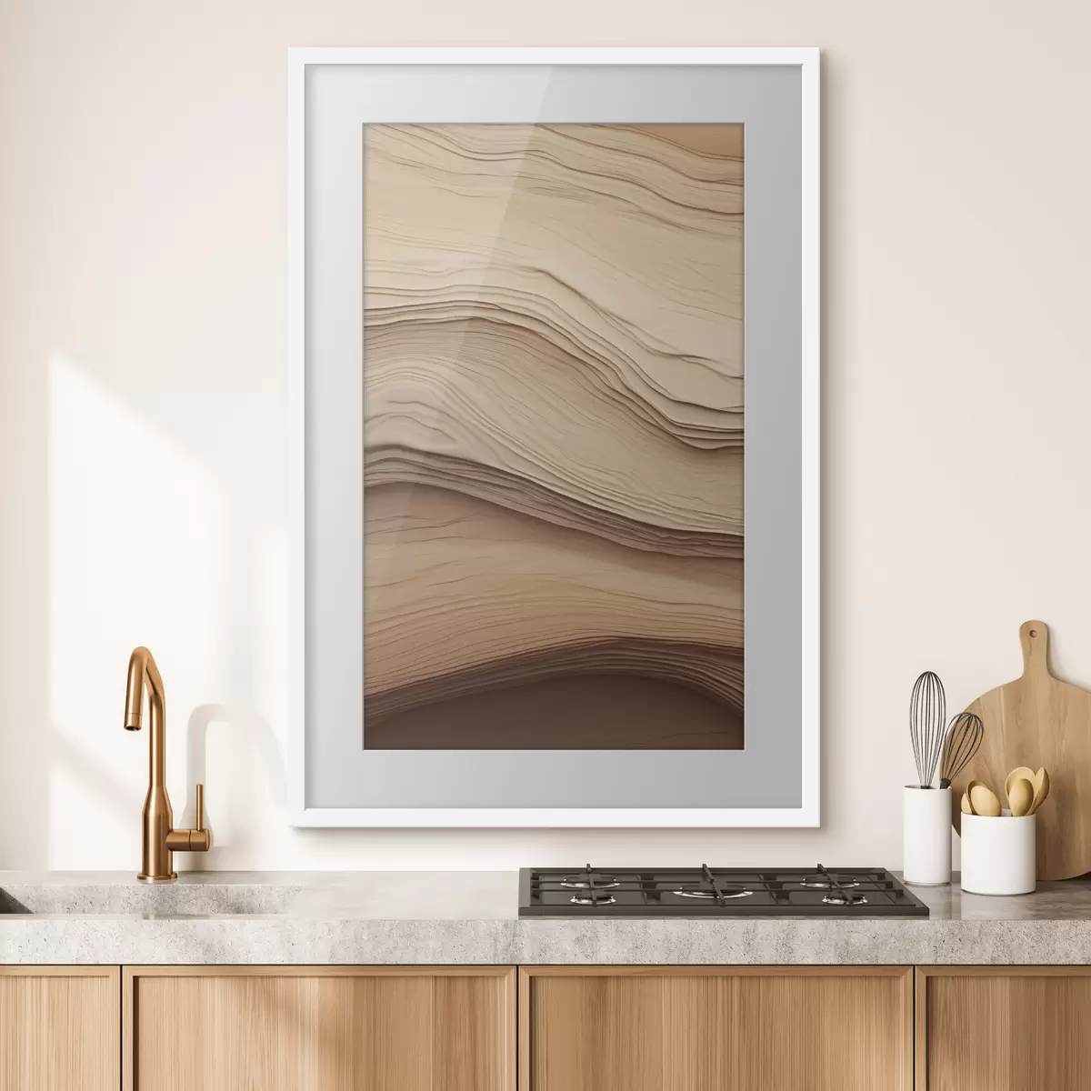 Affiche Abstraction beige f50023