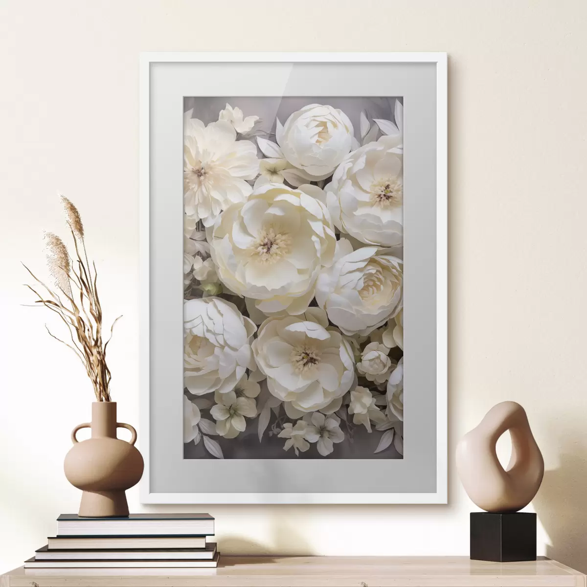 Affiche Pivoines blanches f50034