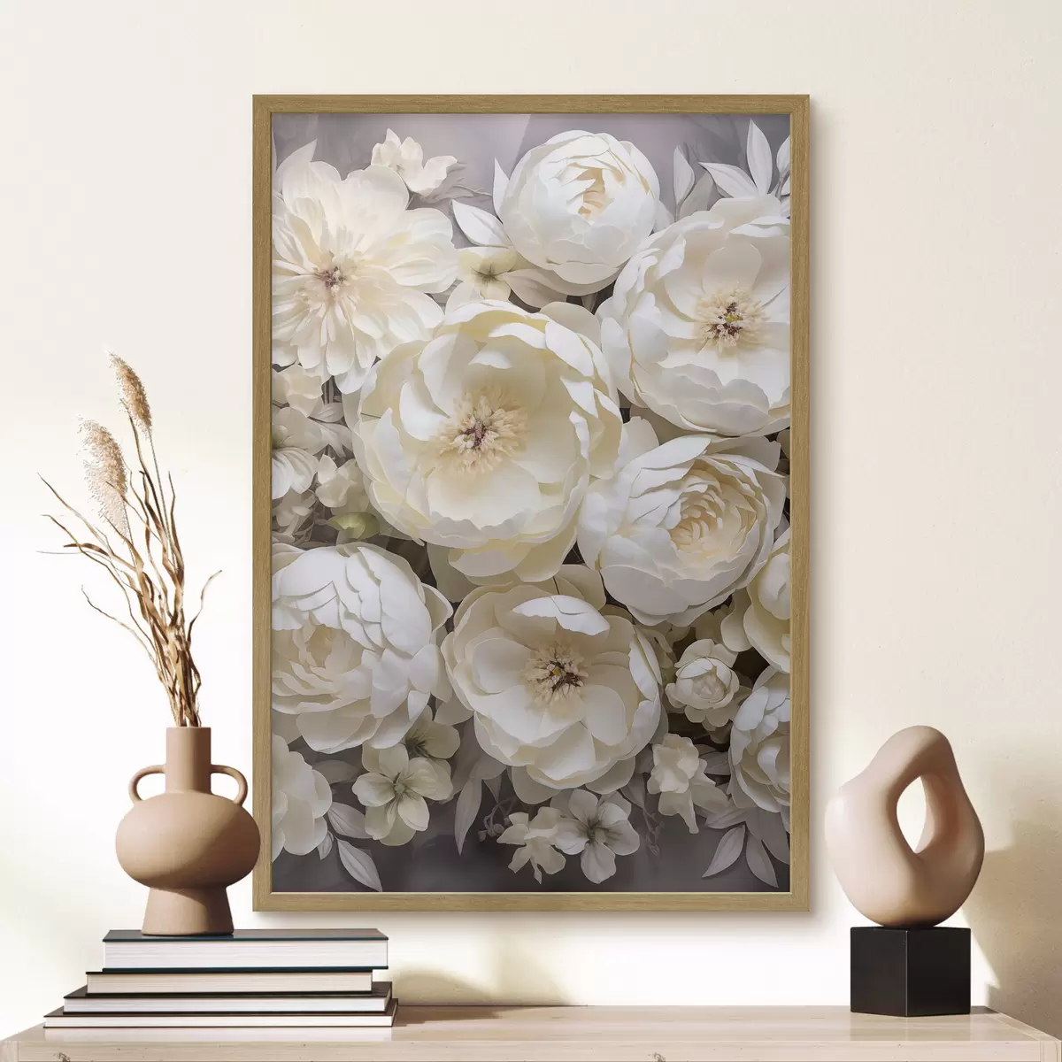 Affiche Pivoines blanches f50034