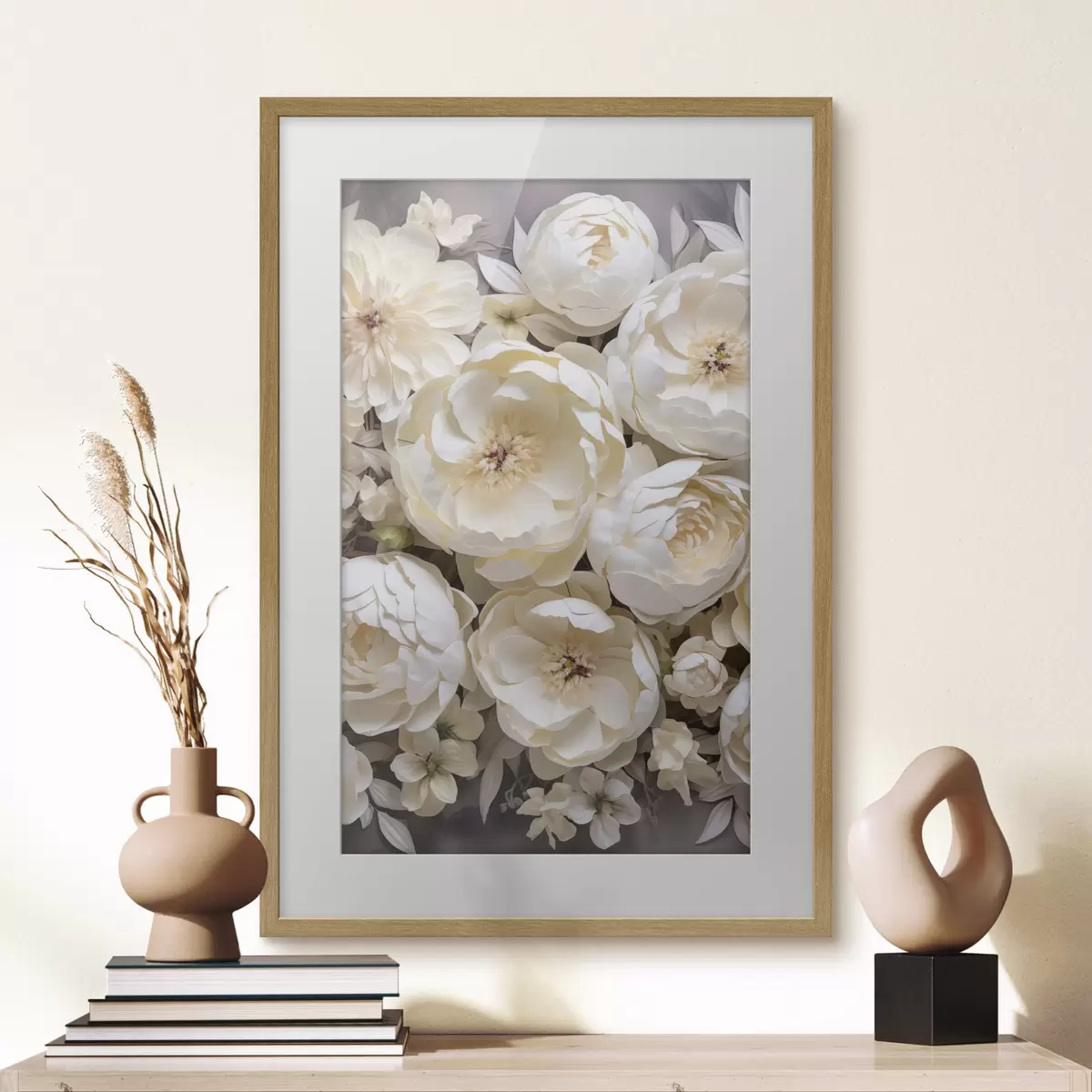 Affiche Pivoines blanches f50034
