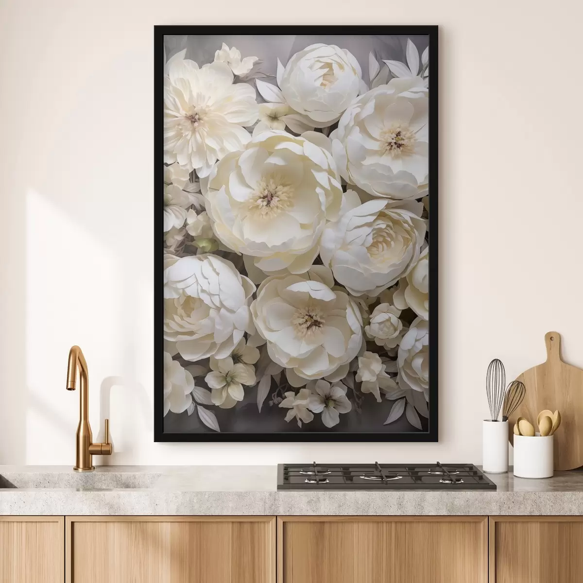 Affiche Pivoines blanches f50034