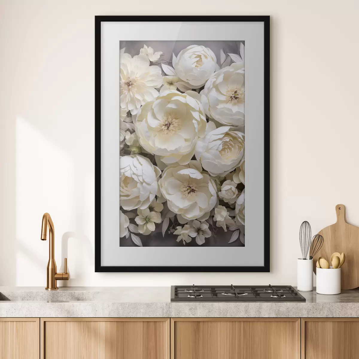 Affiche Pivoines blanches f50034