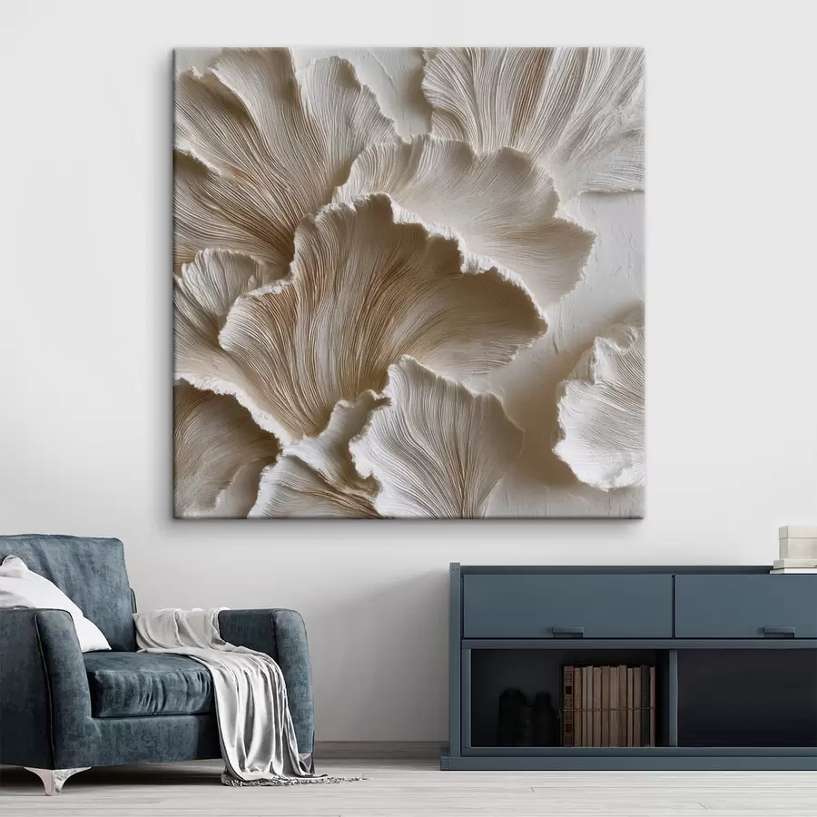  Peintures Composition abstraite texturée, avec des textures superposées, dans une palette de blanc et de beige s49707