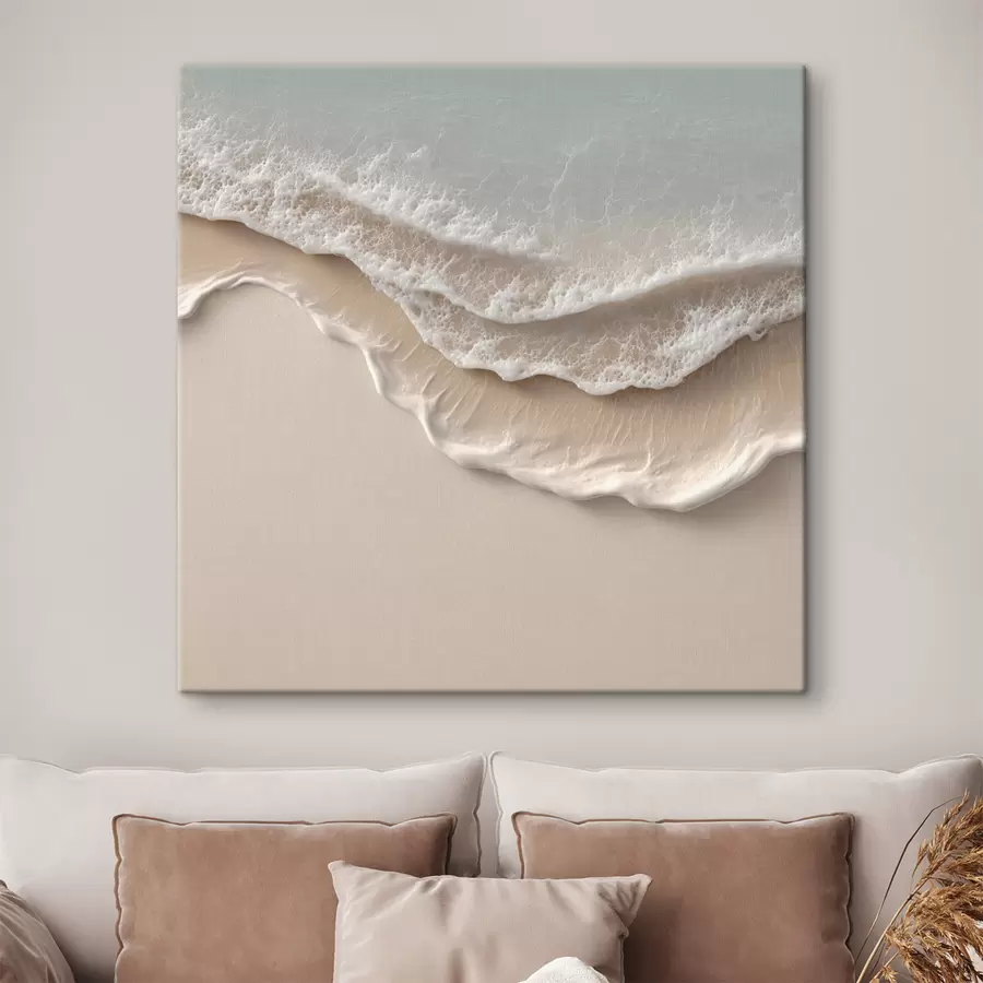  Peintures Paysage marin avec une ligne de mousse douce, dans un style à effet aquarelle s49715