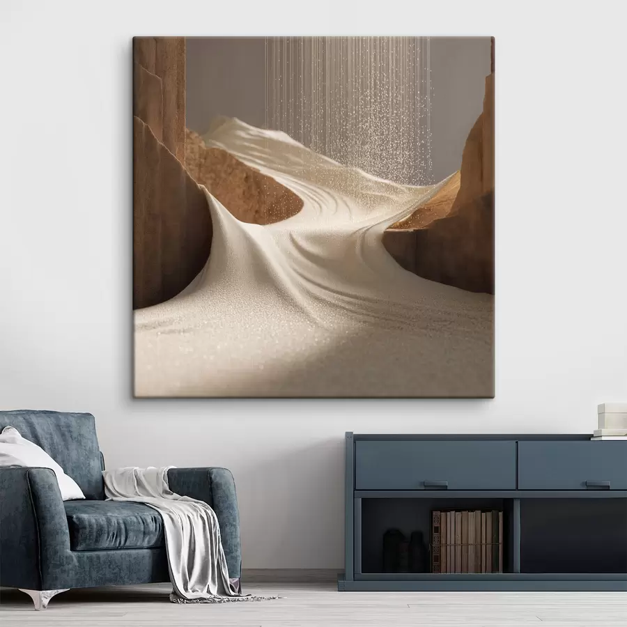  Peintures Canyon de montagne stylisé dans une palette de couleurs beige et marron s49722