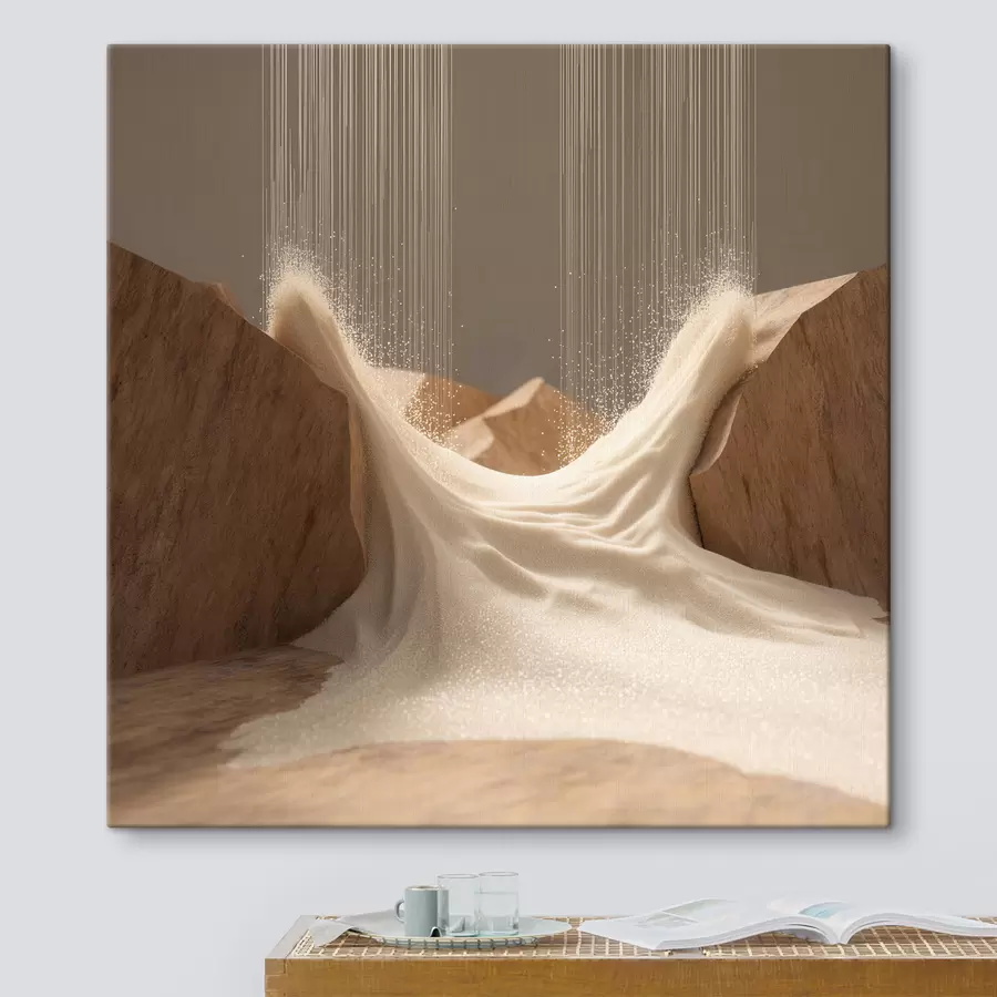  Peintures Flux de sable abstraits entre des pentes rocheuses, dans un style d'art contemporain s49723