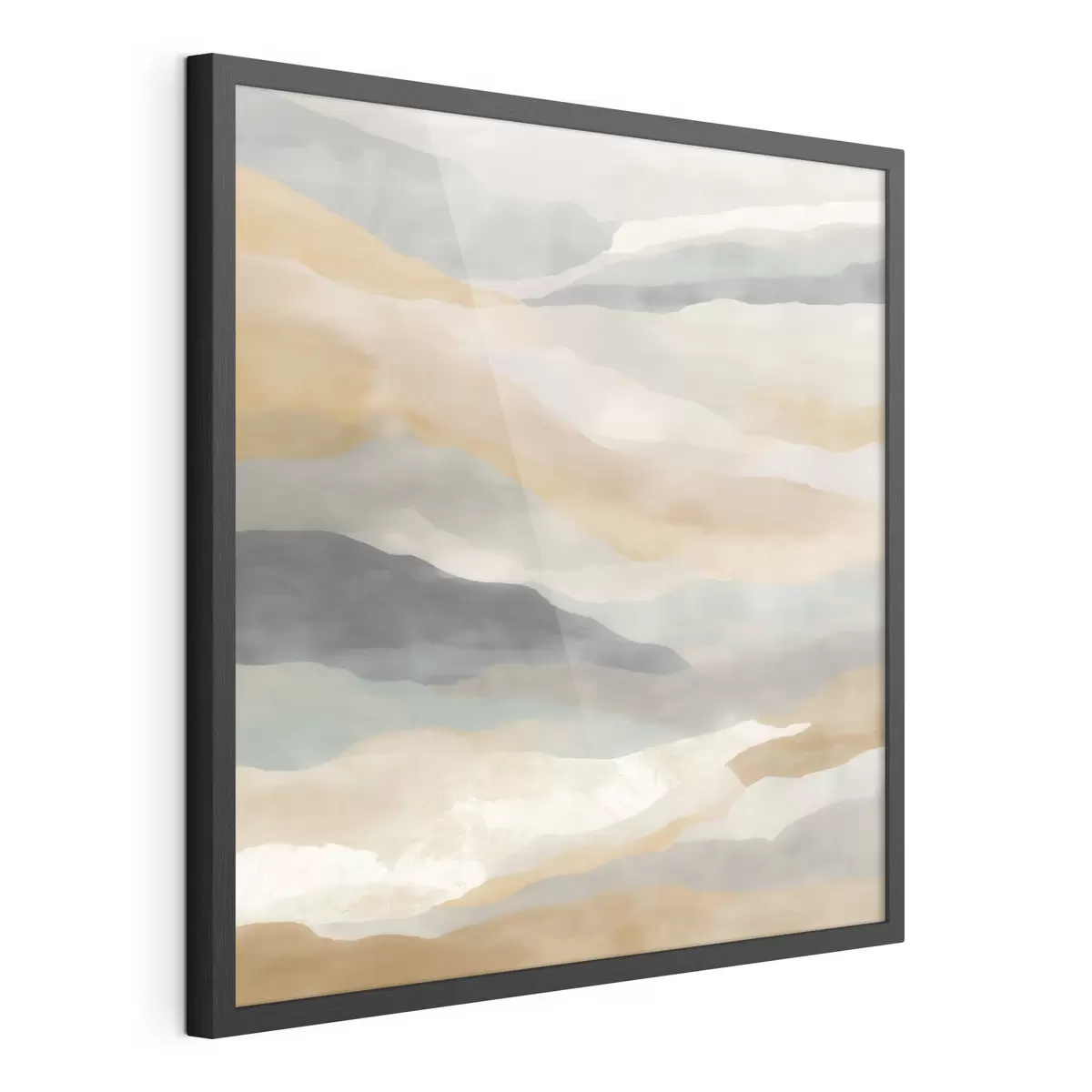 Affiche Des collines aux teintes chaudes et grises, dans un style aquarelle f49713