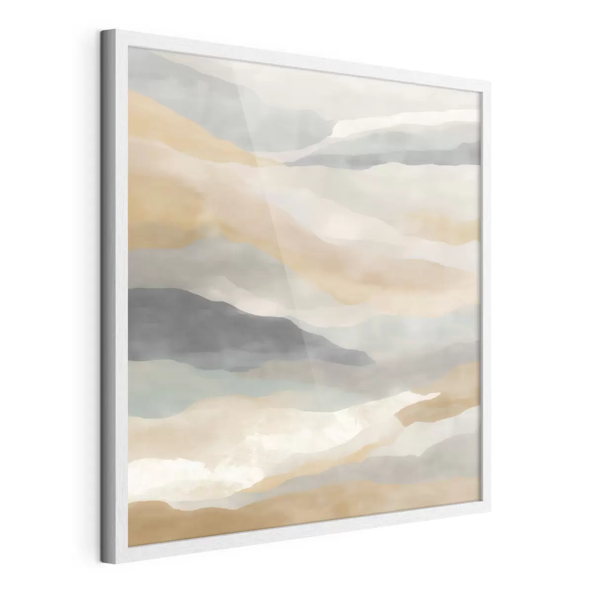 Affiche Des collines aux teintes chaudes et grises, dans un style aquarelle f49713