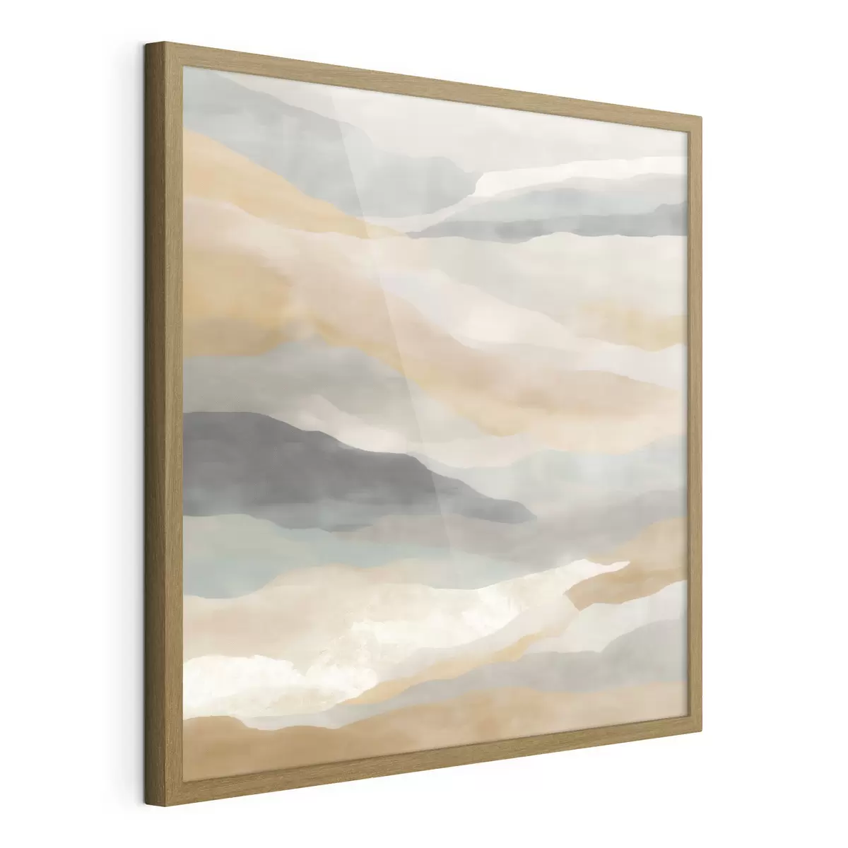 Affiche Des collines aux teintes chaudes et grises, dans un style aquarelle f49713