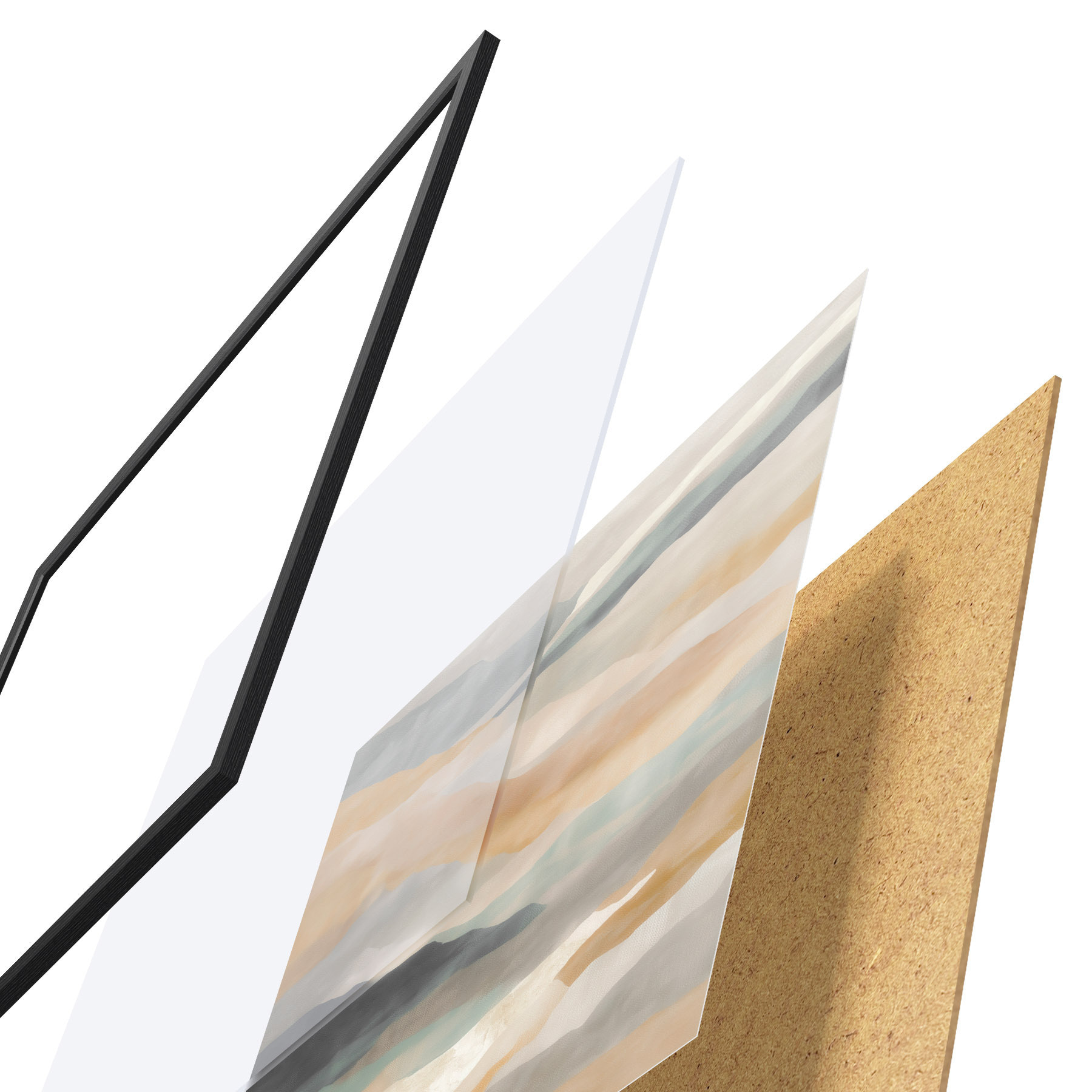 Affiche Des collines aux teintes chaudes et grises, dans un style aquarelle f49713