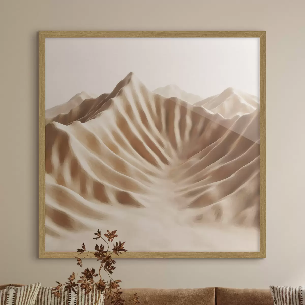 Affiche Dunes décoratives texturées dans une palette de beiges, dans un style d'art contemporain f49728